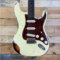 Fender Custom Shop S21 Limited 61 Stratocaster 2023 - Aged Vintage White Over 3 Color Sunburst