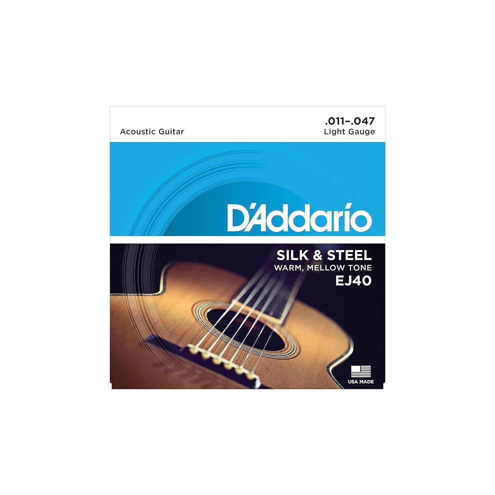 D'Addario 11-47 Light, Silk & Steel Acoustic Guitar Strings