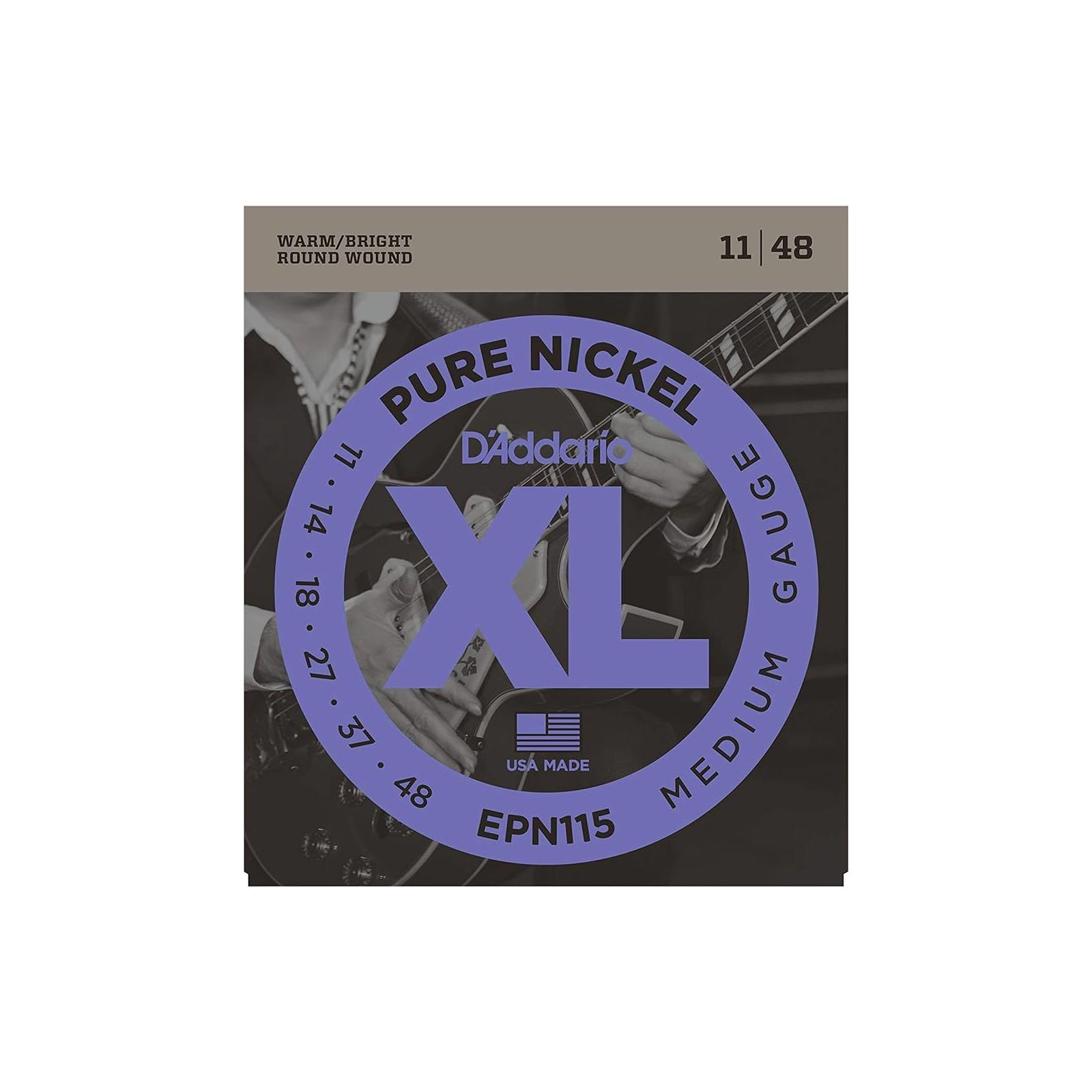 D'Addario 11-48 Medium, XL Pure Nickel Electric Guitar Strings