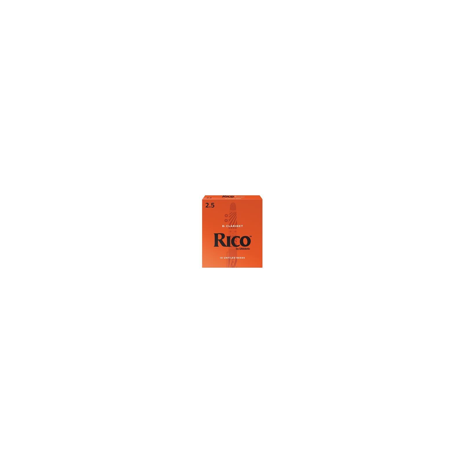 Rico Bb Clarinet Reeds, Strength 2.5, 10-pack