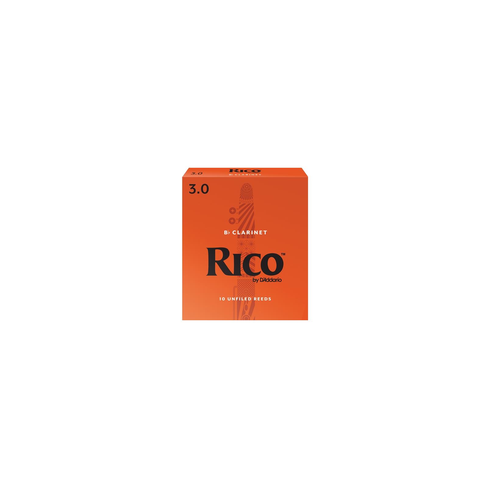 Rico Bb Clarinet Reeds, Strength 3, 10-pack