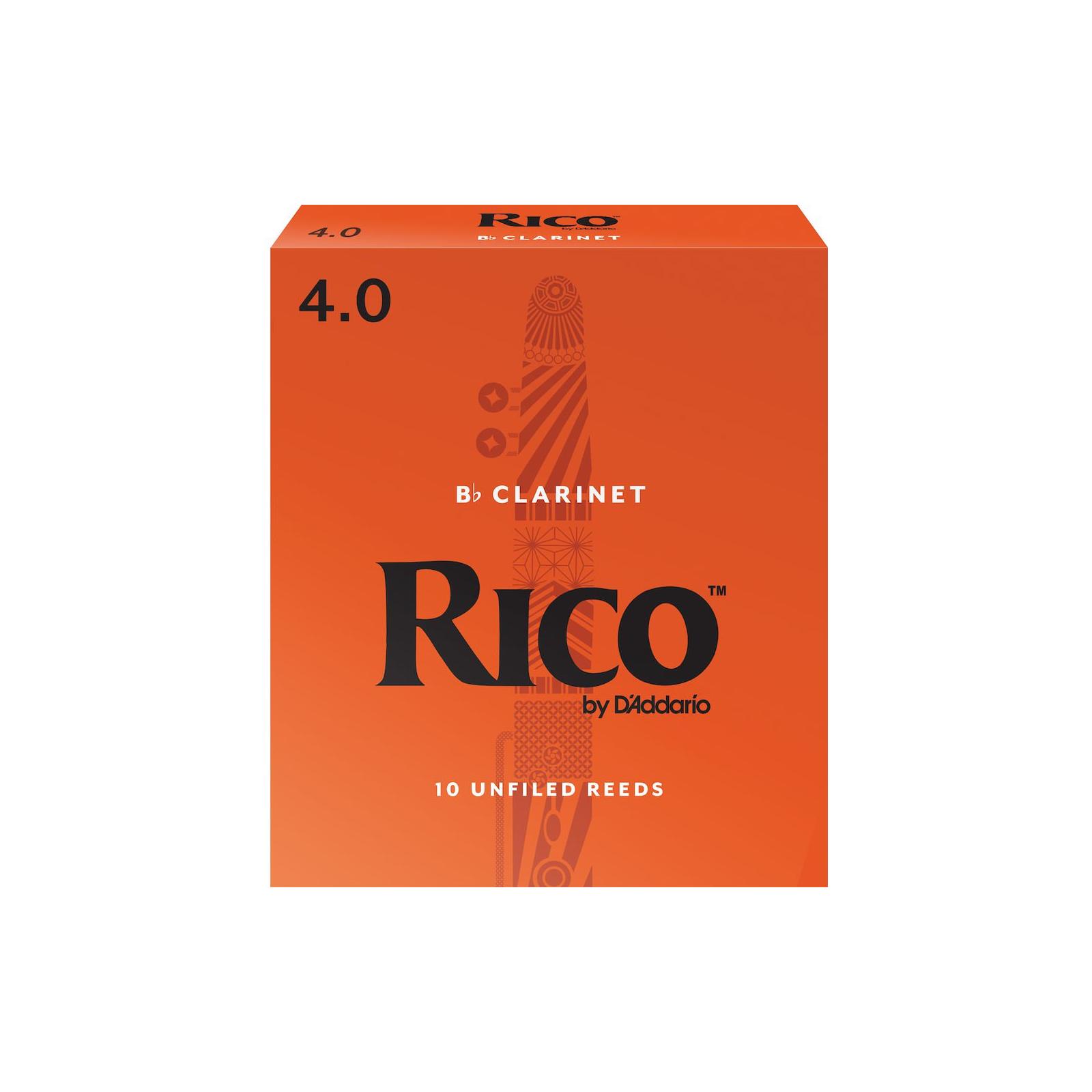 Rico Bb Clarinet Reeds, Strength 4, 10-pack