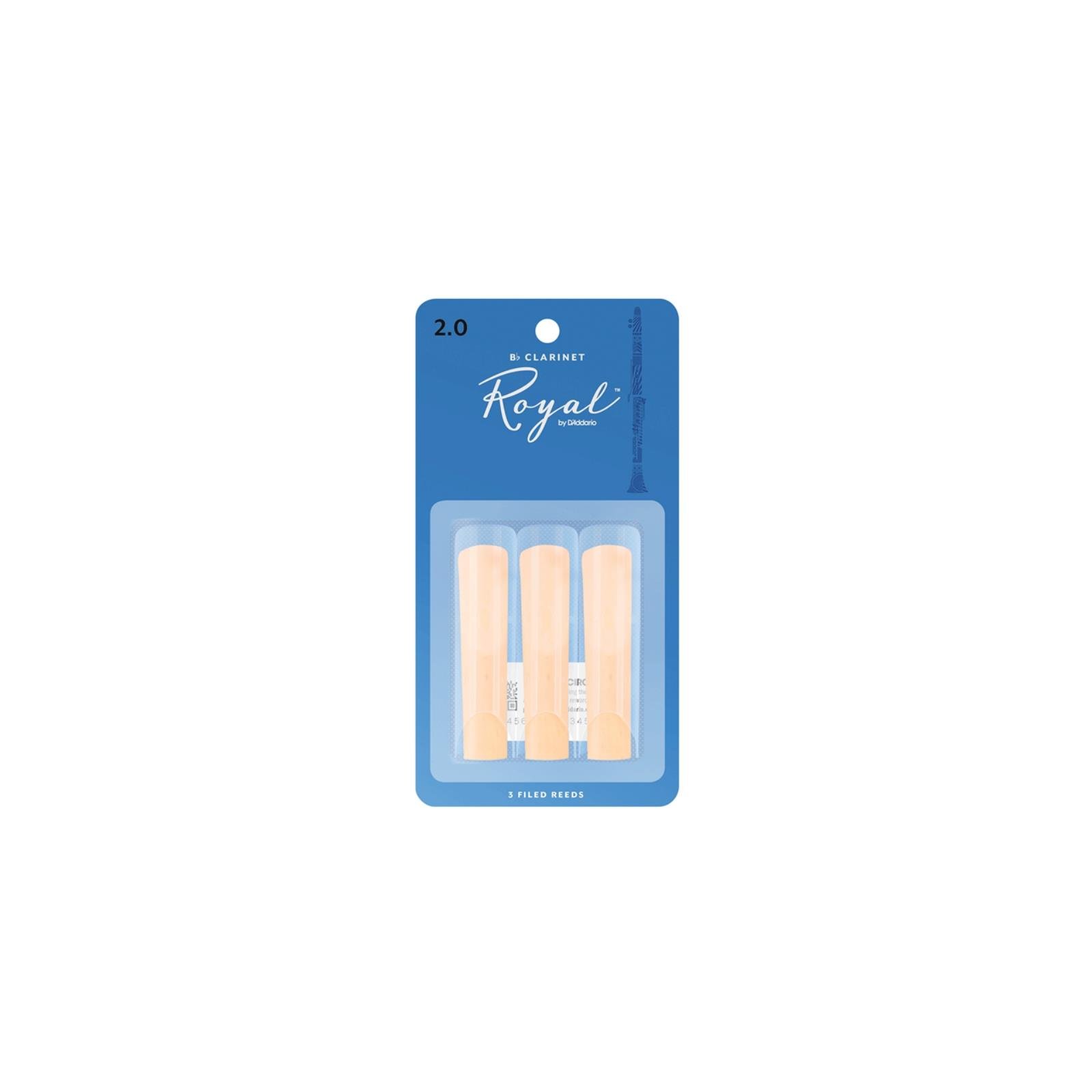 RICO ROYAL Rico Royal Bb Clarinet Reeds, Strength 2, 3-pack