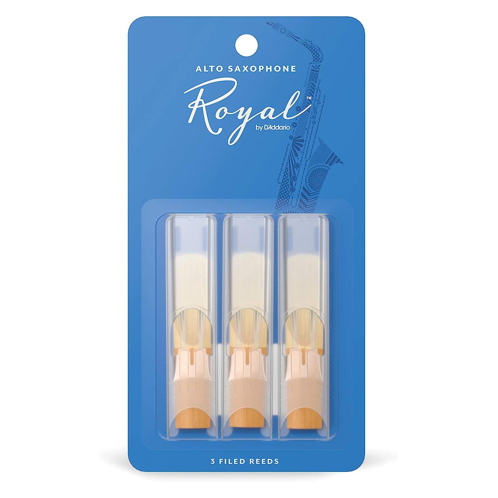 RICO ROYAL Alto Sax Reeds, Strength 2.5, 3-pack