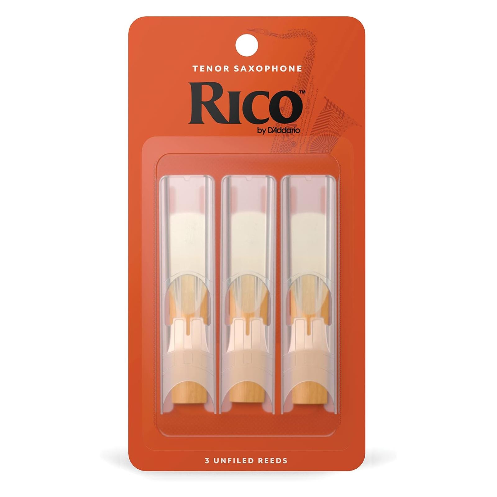 Rico Tenor Sax Reeds, Strength 3, 3-pack