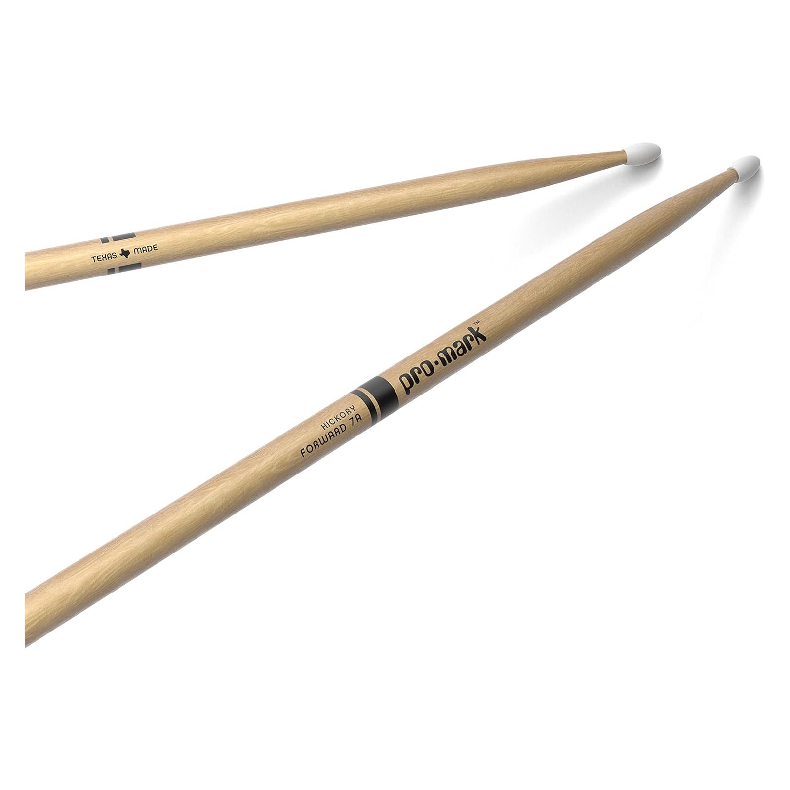 Pro Mark Classic Forward 7A Hickory Drumstick, Oval Nylon Tip