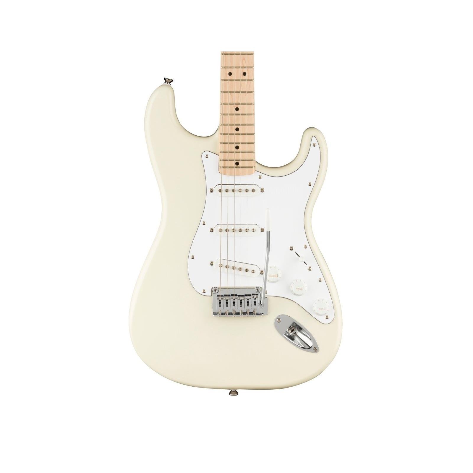 Squier Affinity Series Stratocaster, Maple Fingerboard, White Pickguard, Olympic White