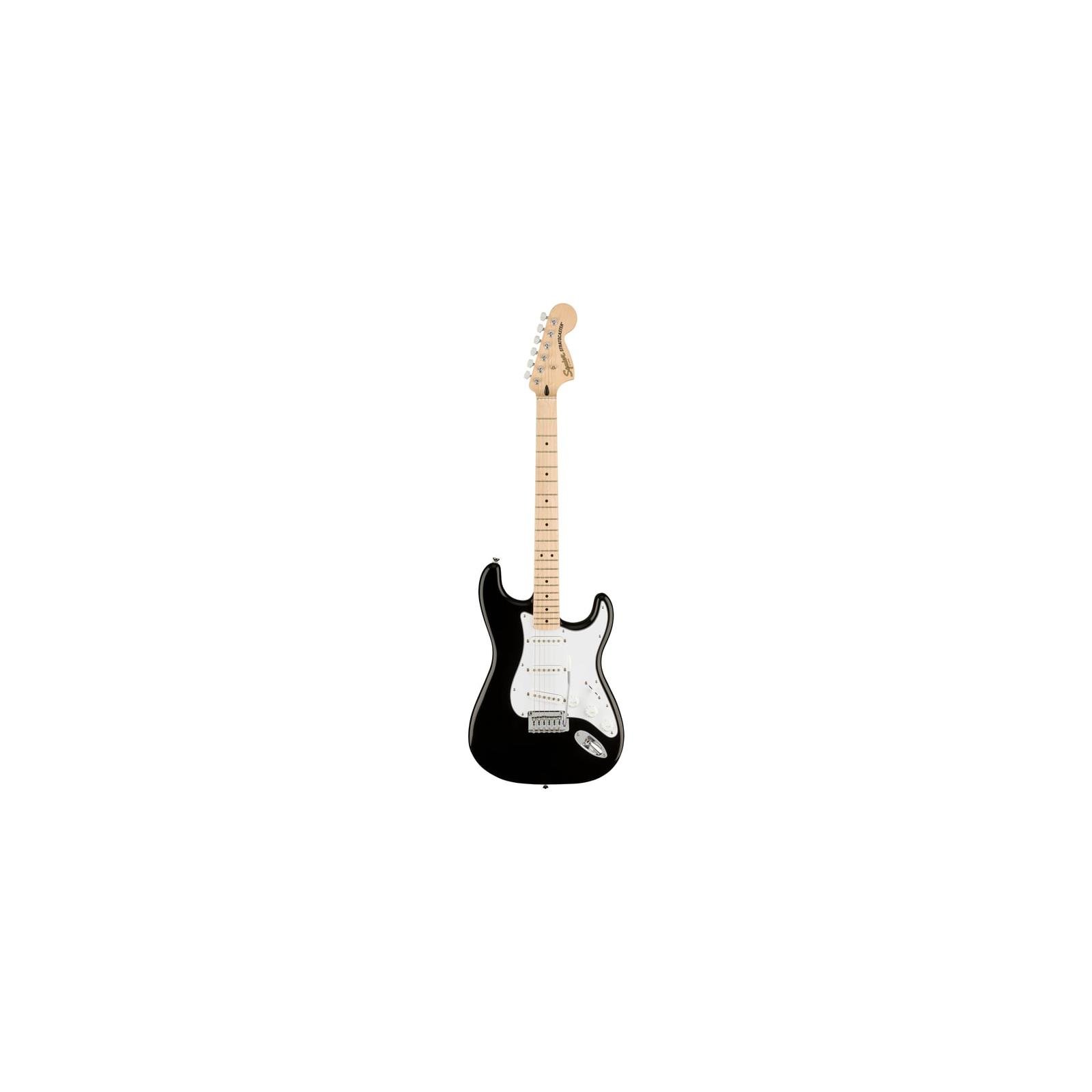 Squier Affinity Series Stratocaster, Maple Fingerboard, White Pickguard, Black