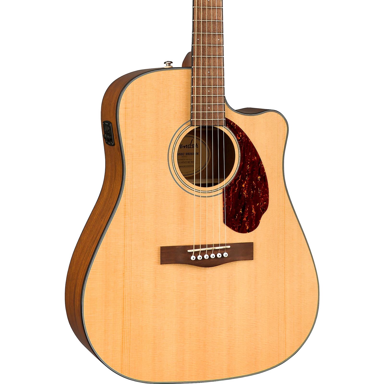 Fender CD-140SCE Dreadnought, Walnut Fingerboard, Natural w/case