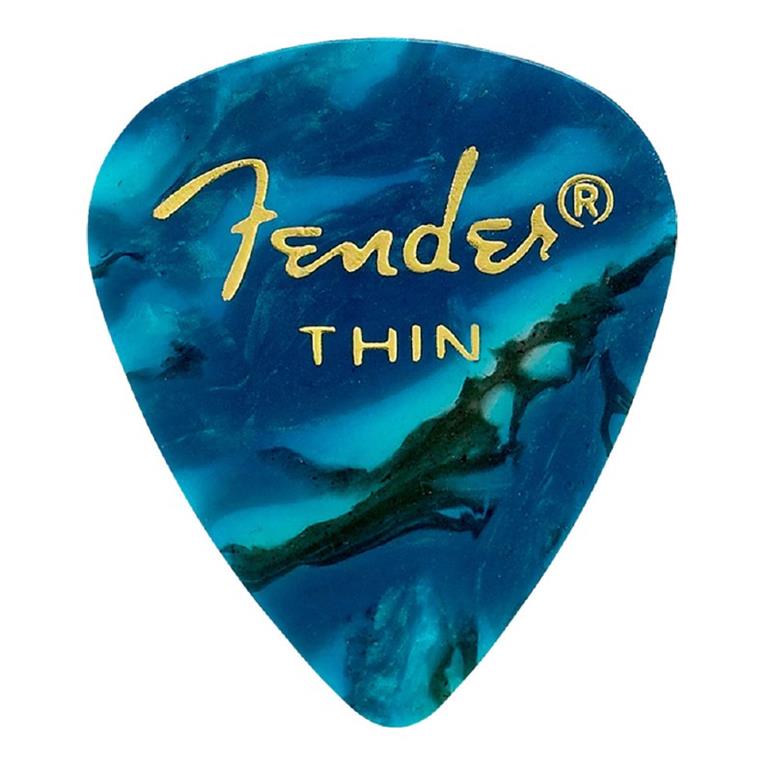 Fender Premium Celluloid 351 Shape Picks, Thin, Ocean Turquoise, 12-Pack