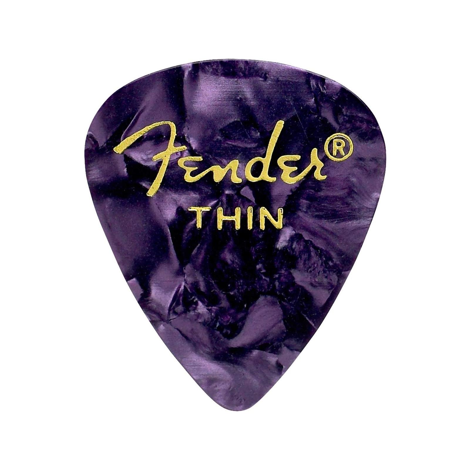 Fender Premium Celluloid 351 Shape Picks, Thin, Purple Moto, 12-Pack
