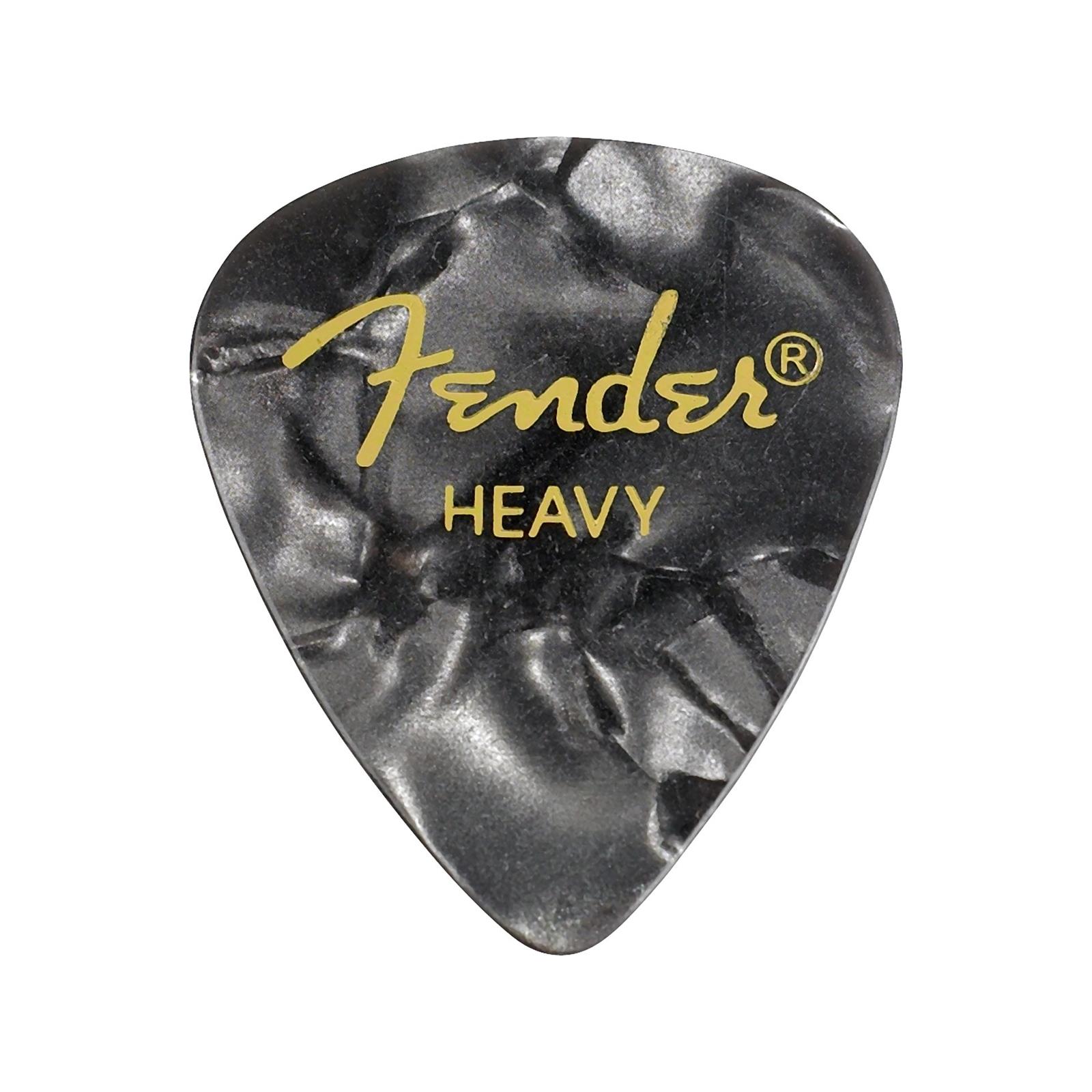 Fender Premium Celluloid 351 Shape Picks, Heavy, Black Moto, 12-Pack
