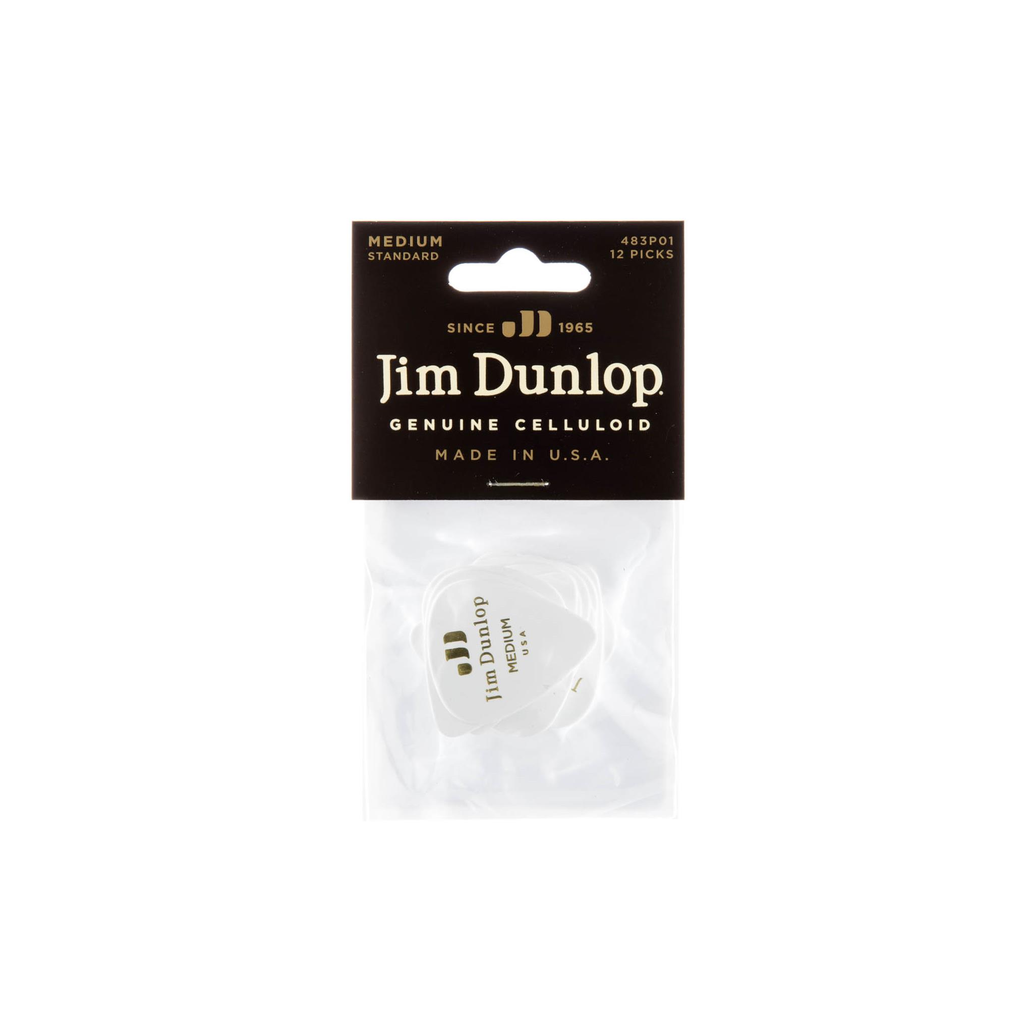 Dunlop PICK CELLULOID SHELL MED 12PC