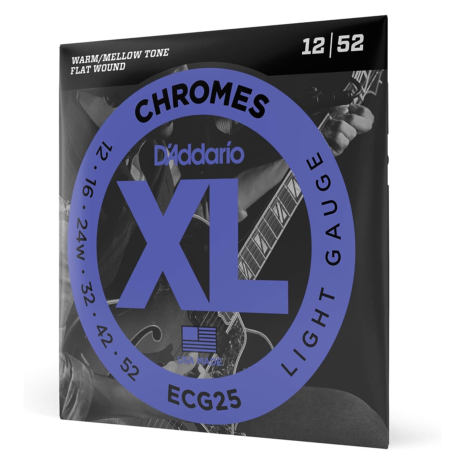 D'Addario 12-52 Light, XL Chromes Electric Guitar Strings