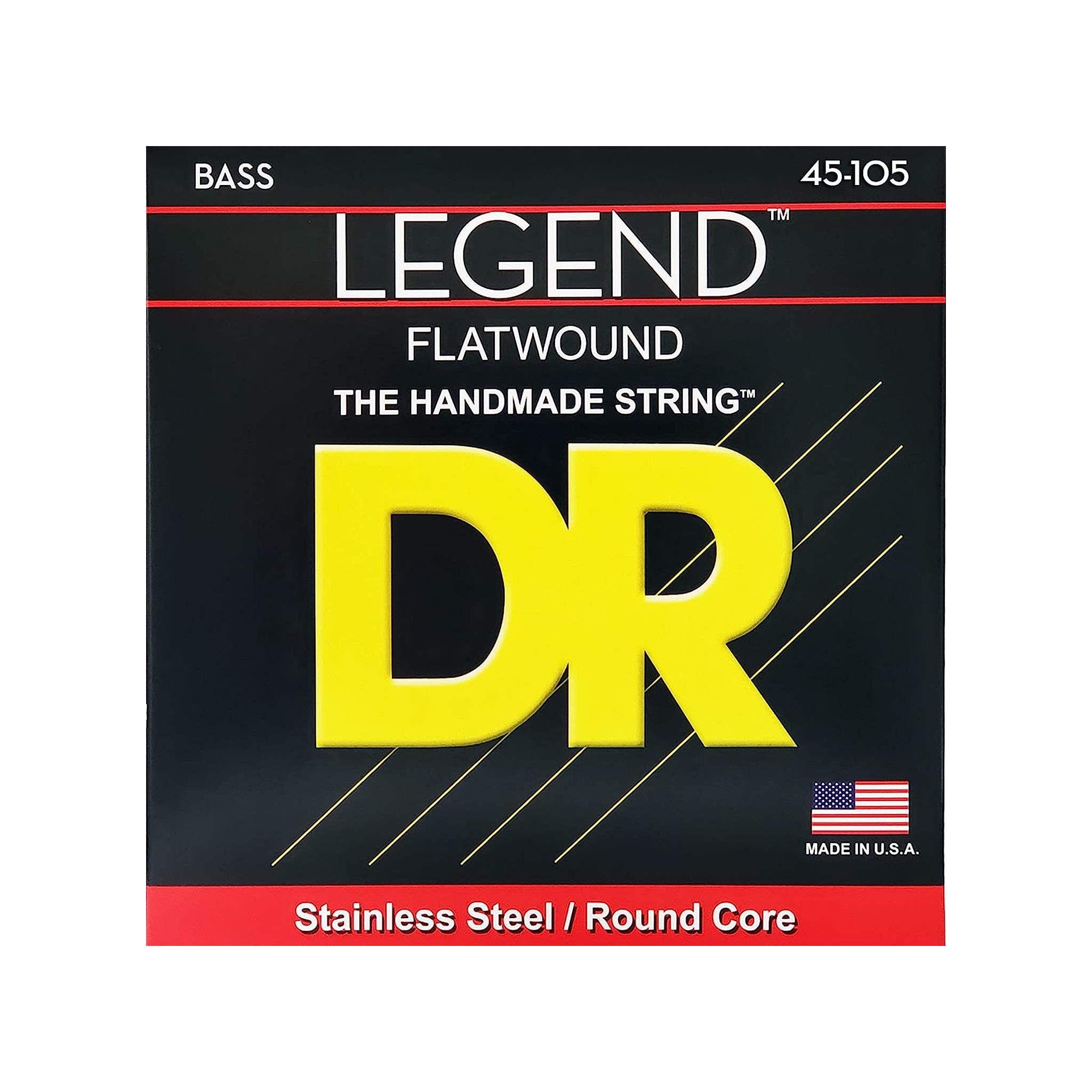 DR Flatwound Stainless Steel Round Core Bass 45-105 Strings