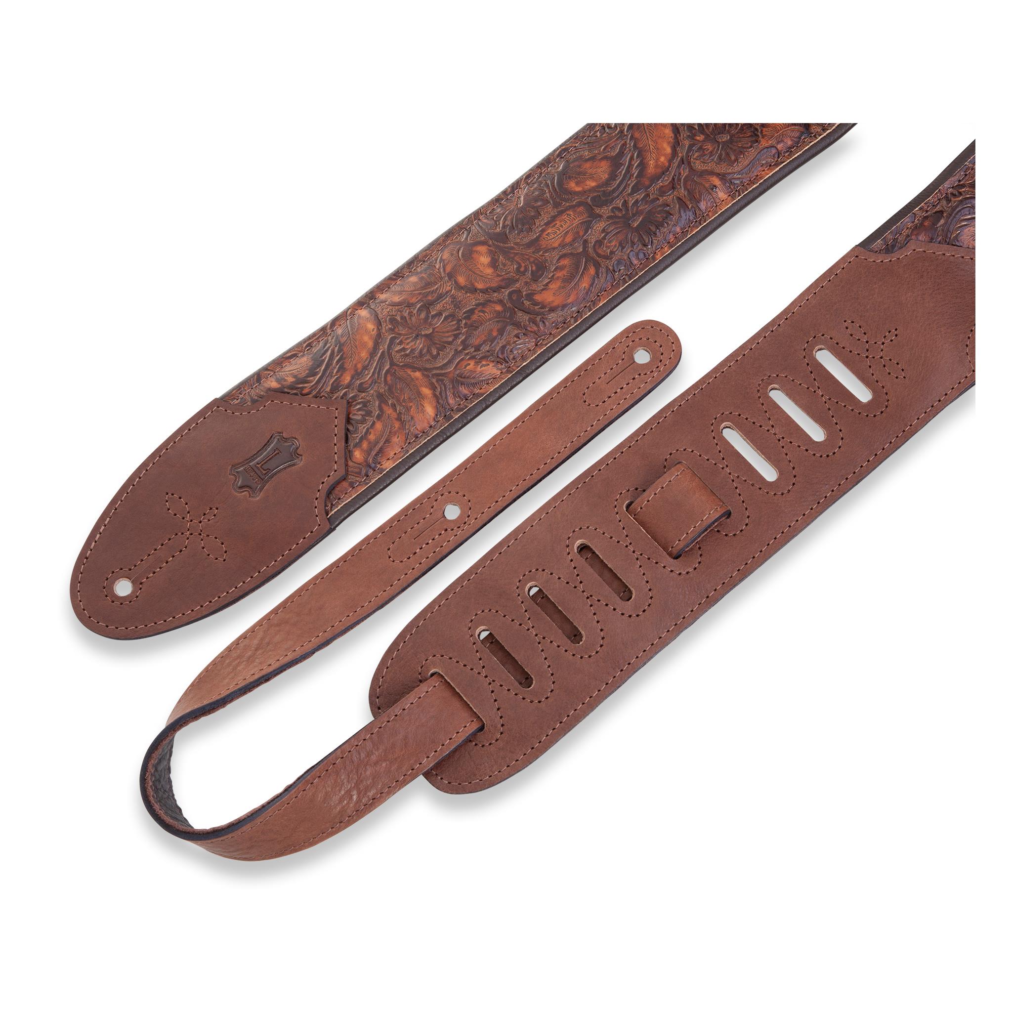 Ernie Williamson Music - LEVY'S 3 Wide Embossed Leather Guitar Strap