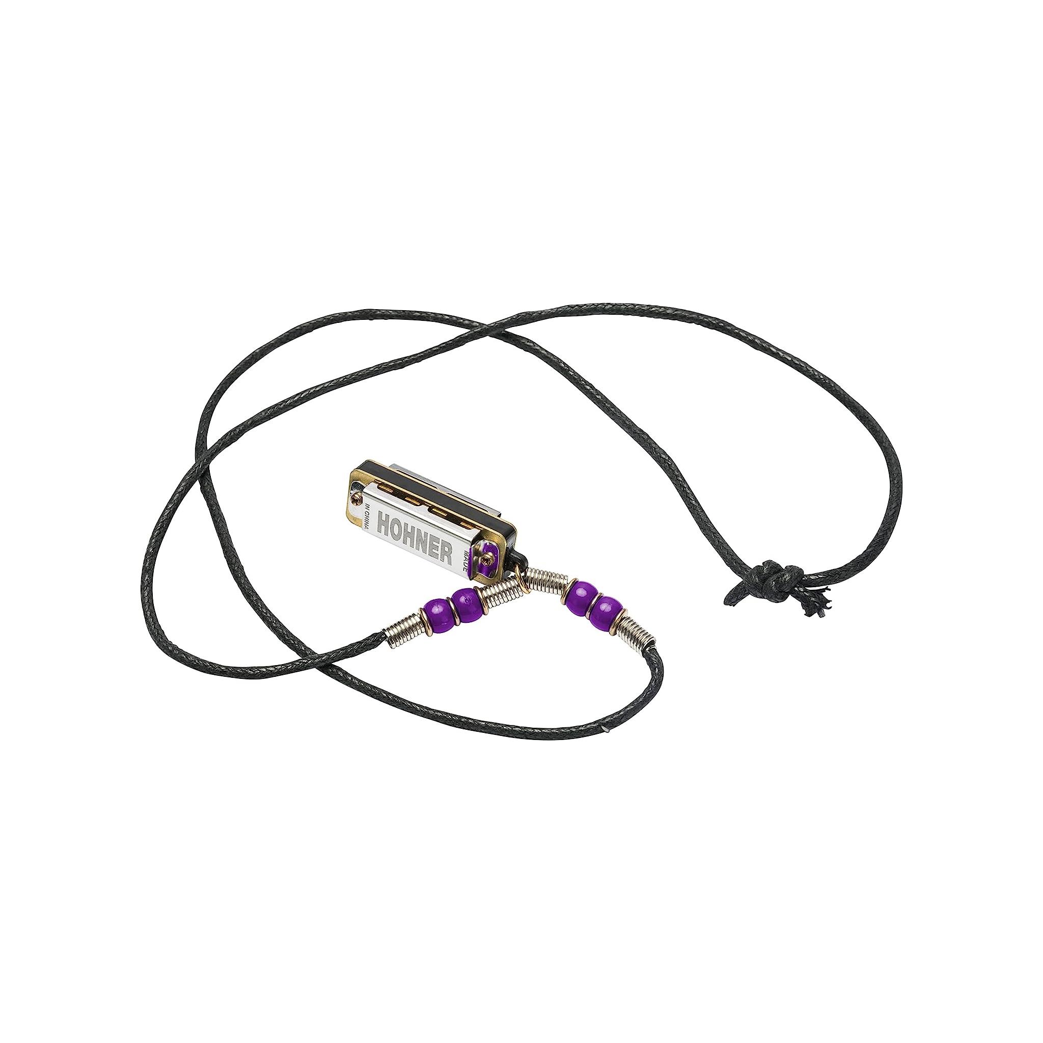 Hohner Mini Harmonica Necklace Purple