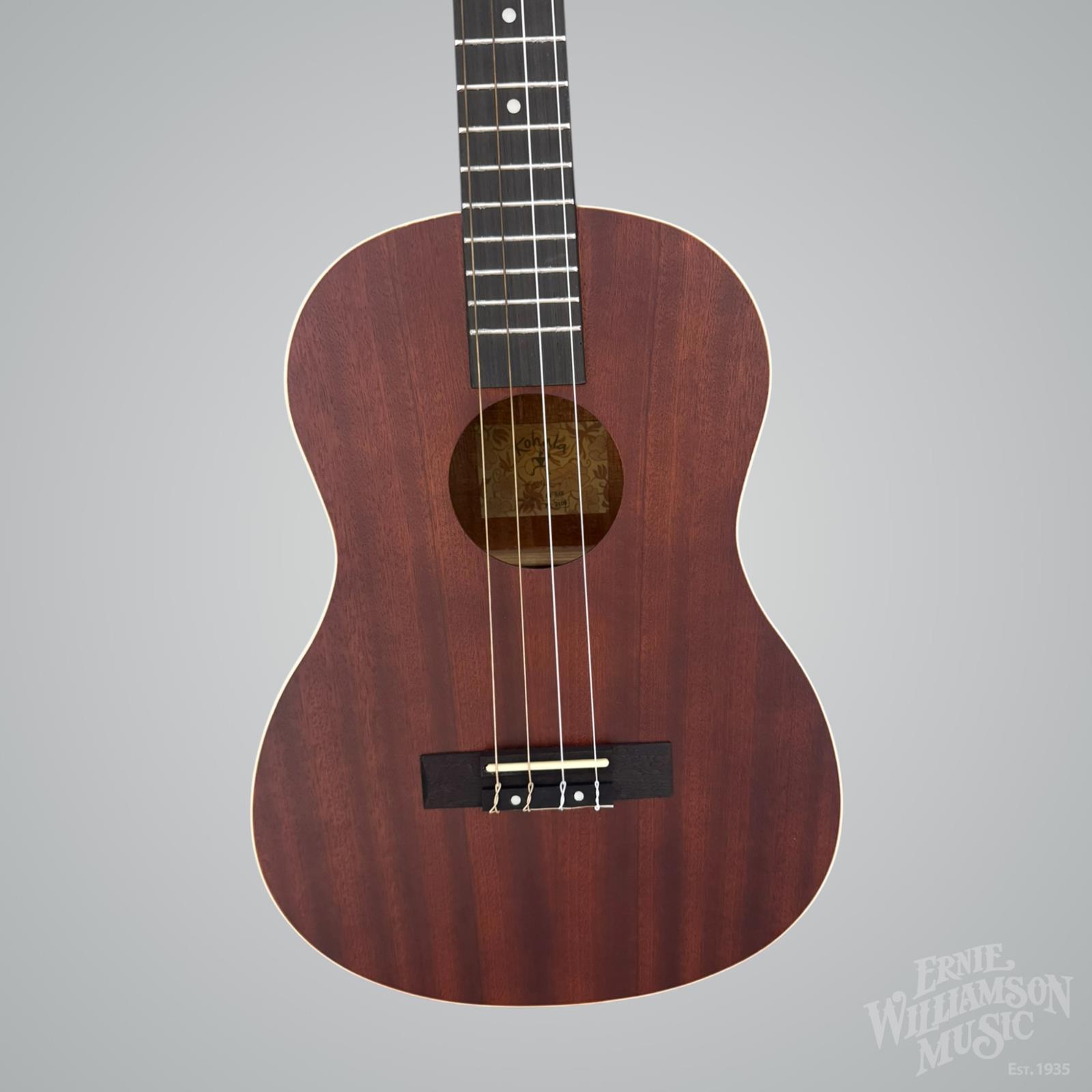 Kohala Mahogany Baritone Ukulele, Binding, Metal Tuners, Passive Pickup