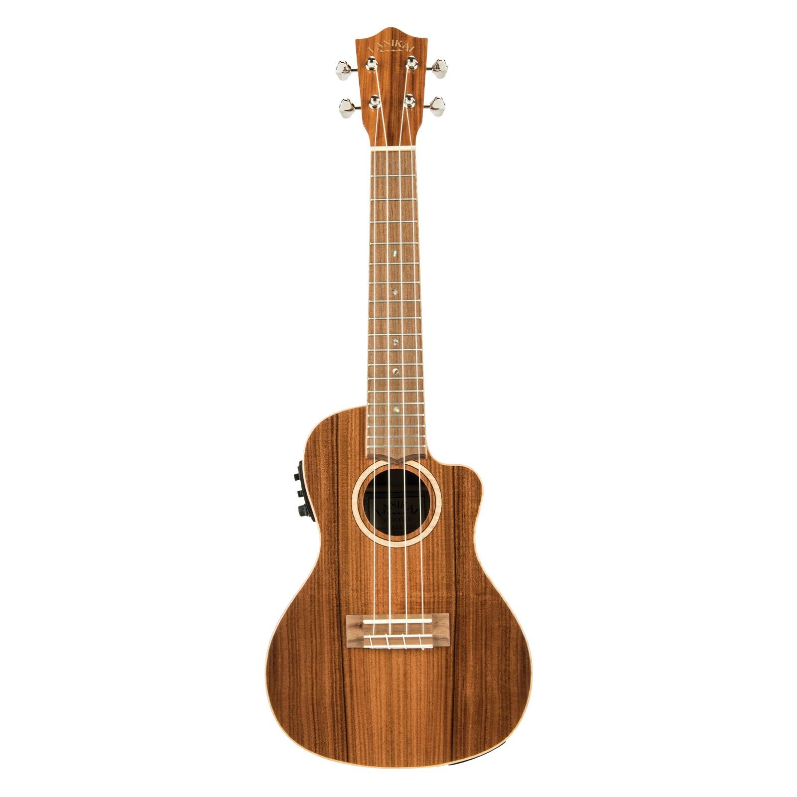 Lanikai All Solid Morado Concert Cutaway with Fishman Kula Preamp and tuner A/E Ukulele