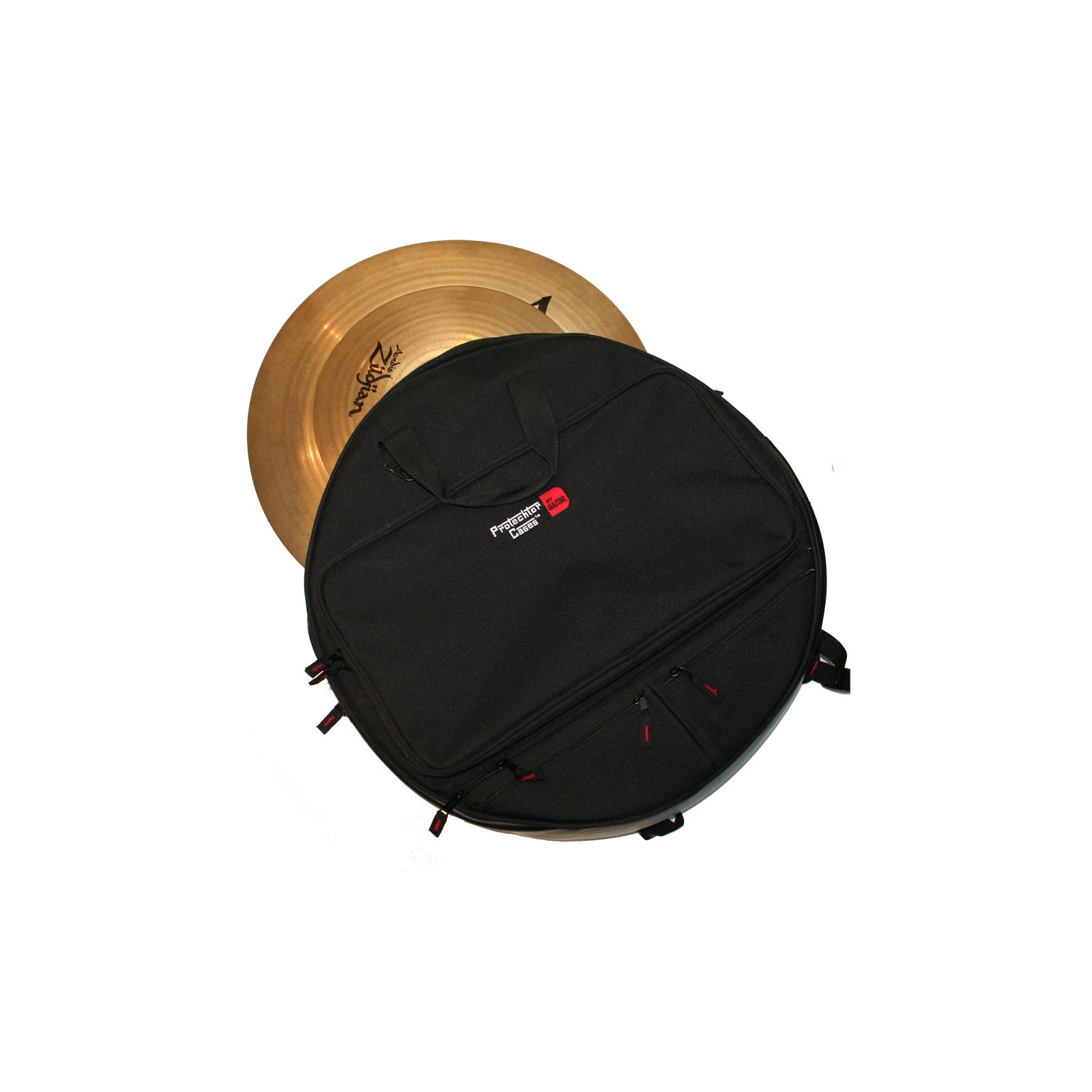 Gator Cases Heavy Duty padded Backpack to Hold up to Six 24" Cymbals w/ Pocket for Stick Bag.