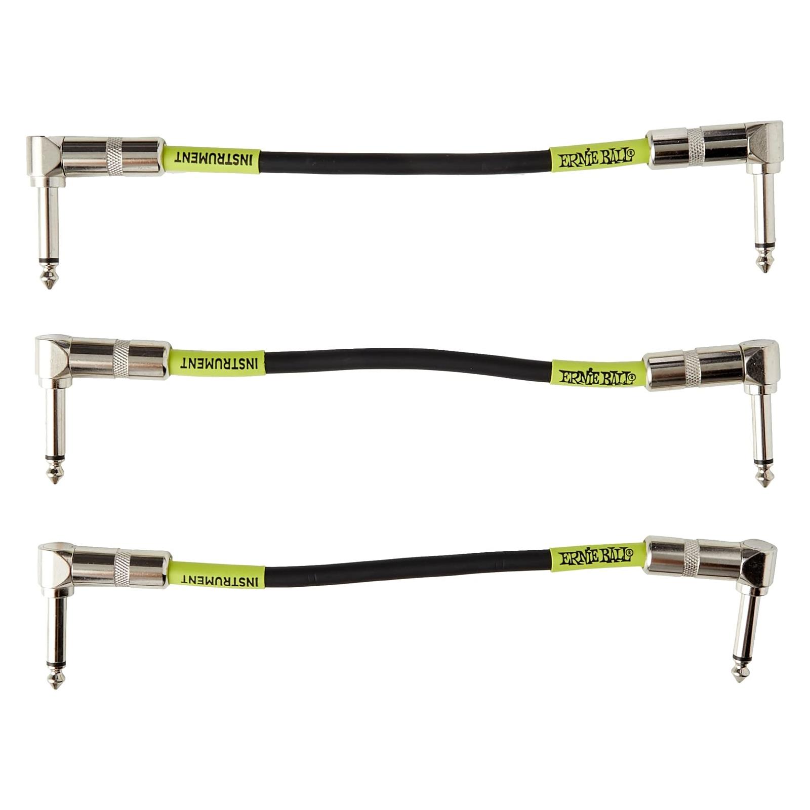 Ernie Ball 6" 3-Pack Patch Cable Green Black