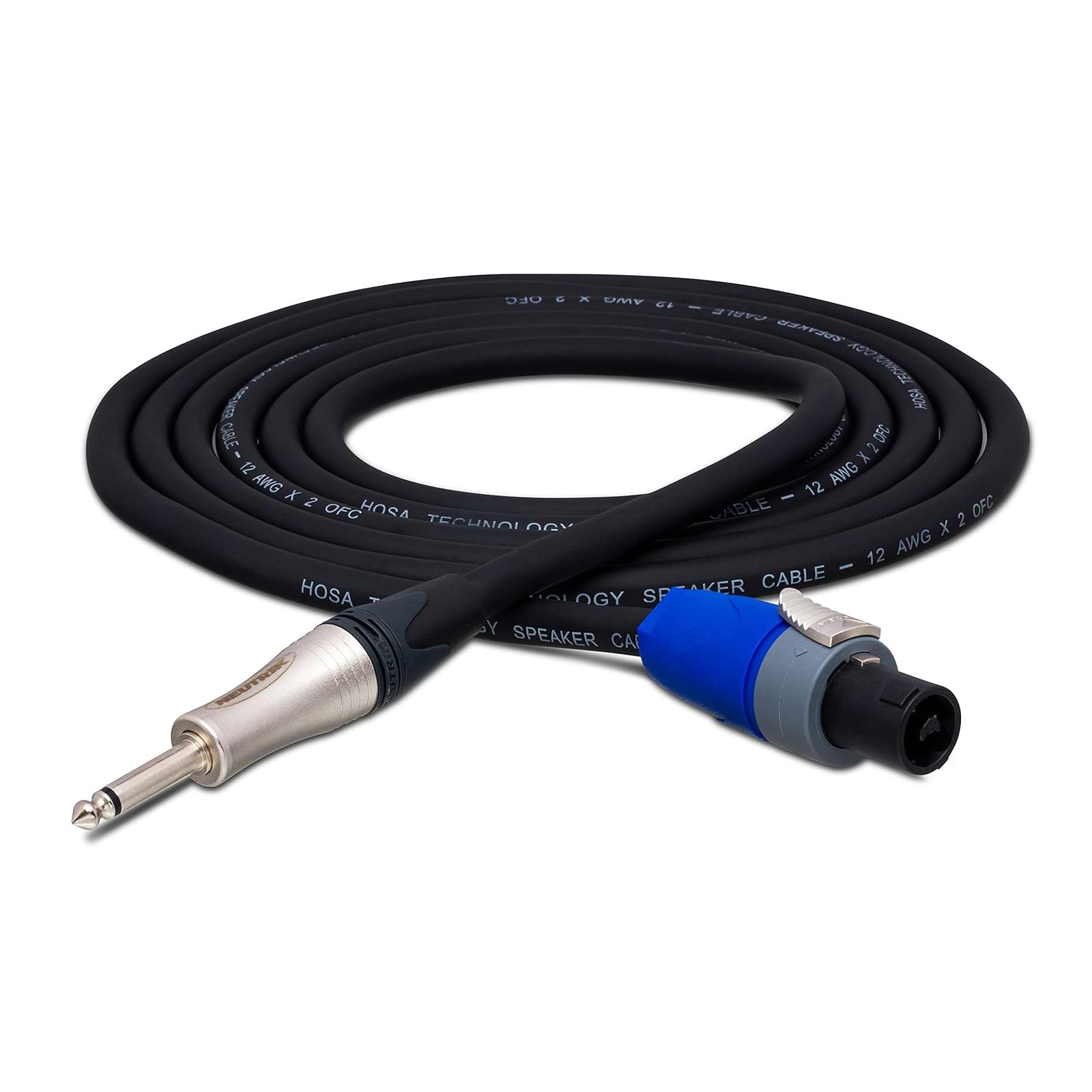 Hosa Edge Speaker Cable, Neutrik speakON to 1/4 in TS, 10 ft