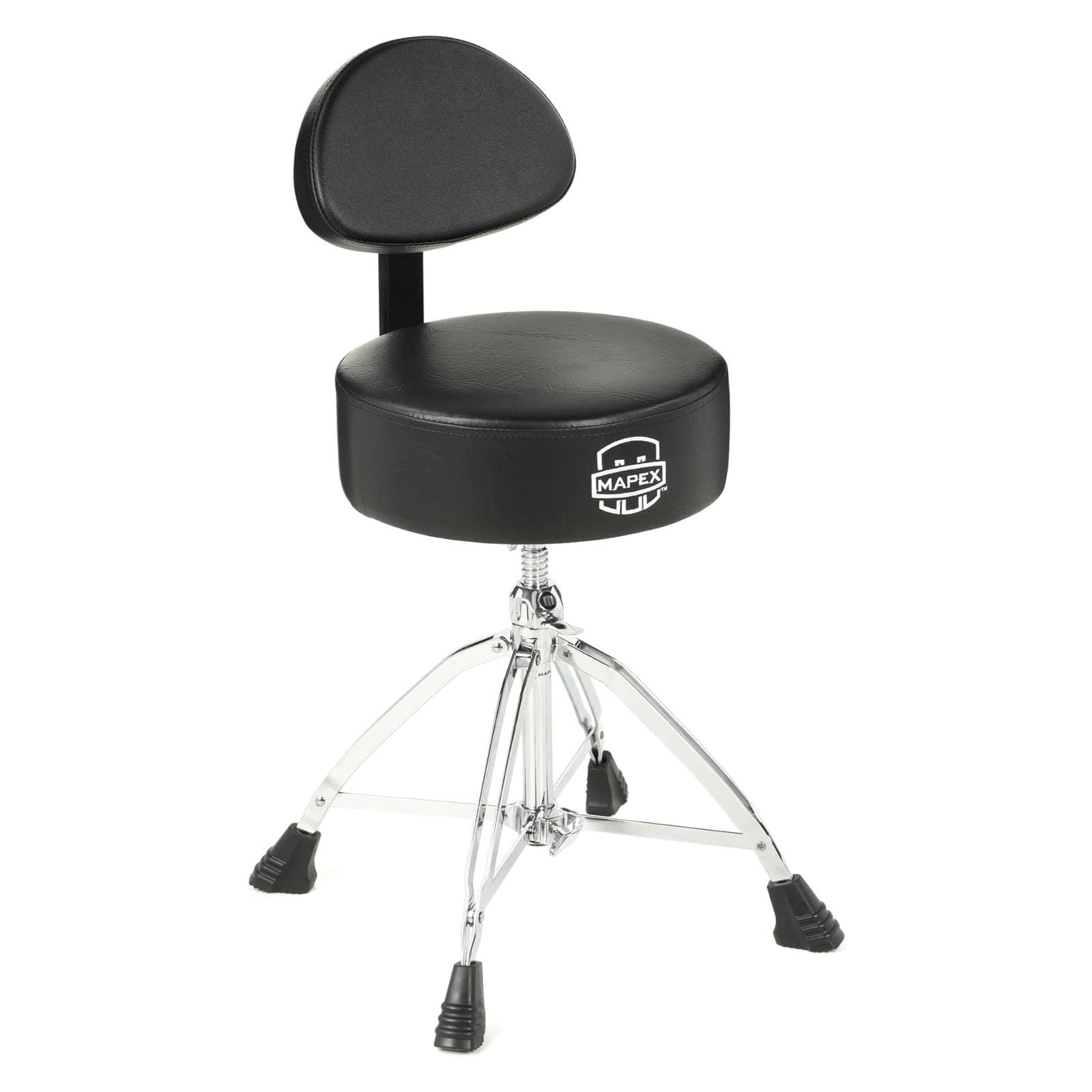 Mapex Round Top Drum Throne W/ Backrest And Double Braced Quad Legs