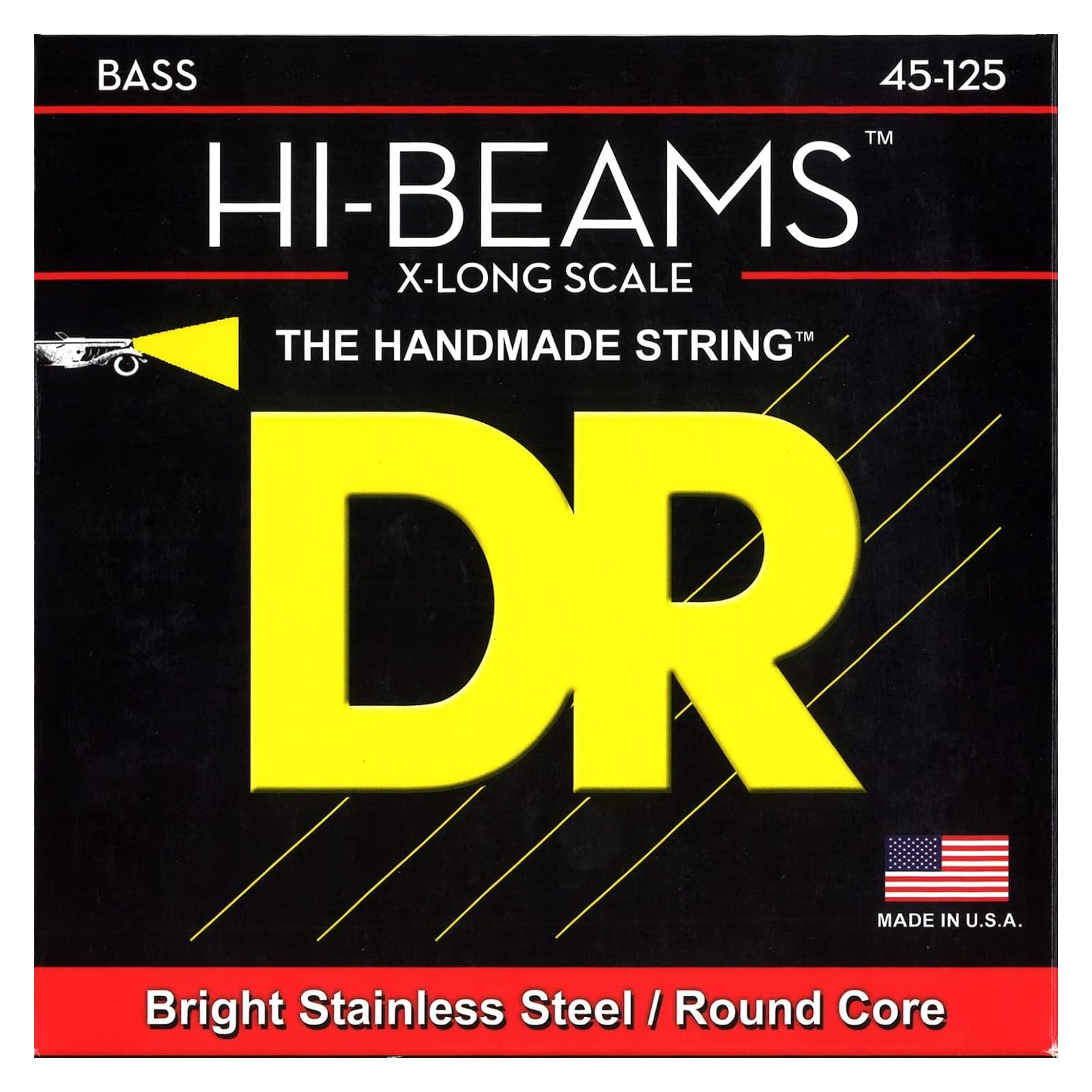 DR HI-BEAM - Stainless Steel Bass Strings 5-String Medium 45-125 X-long Scale