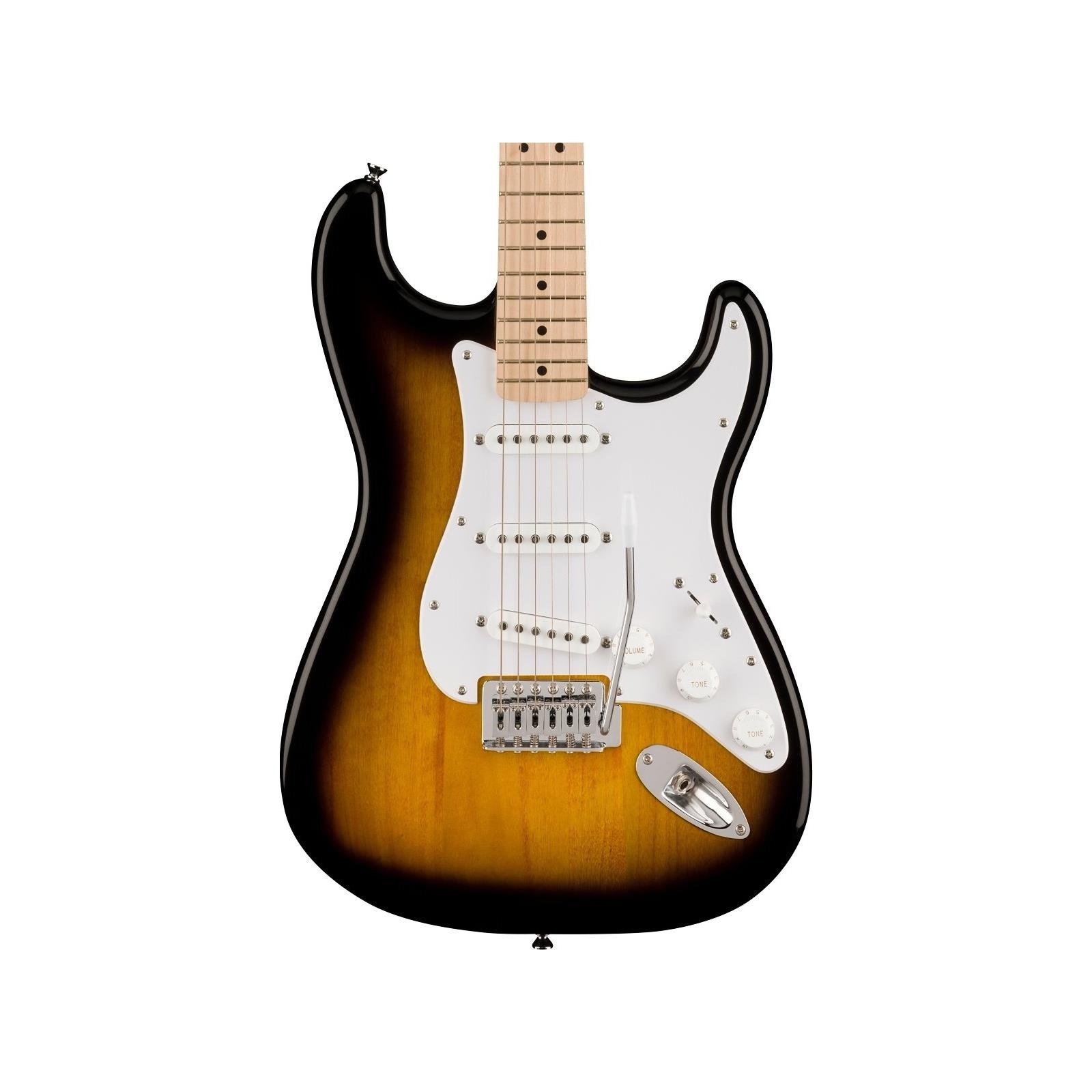 Squier Sonic™ Stratocaster®, Maple Fingerboard, White Pickguard, 2-Color Sunburst