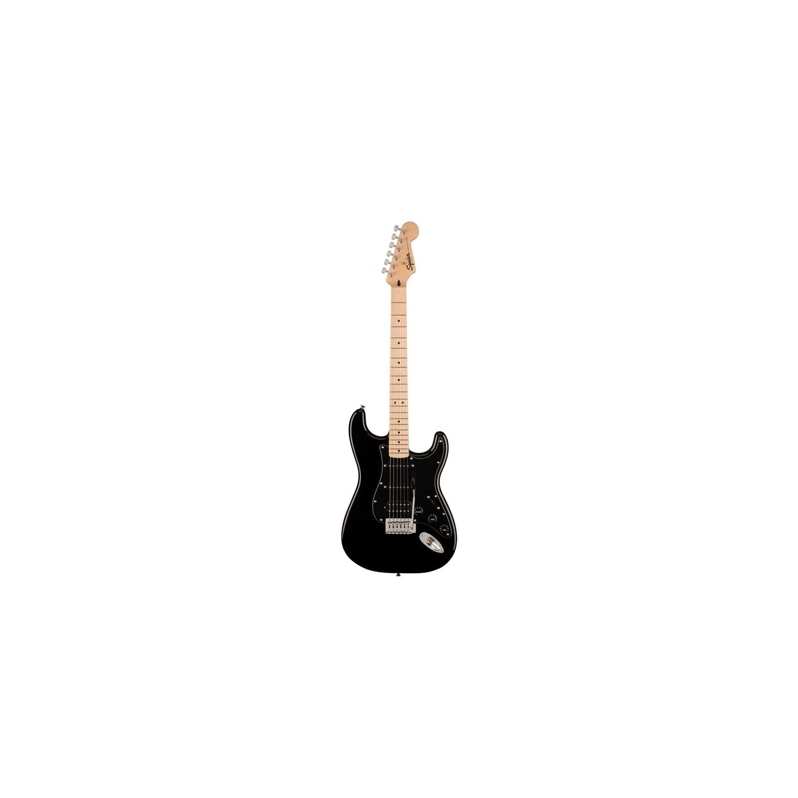 Squier Sonic Stratocaster HSS, Maple Fingerboard, Black Pickguard, Black