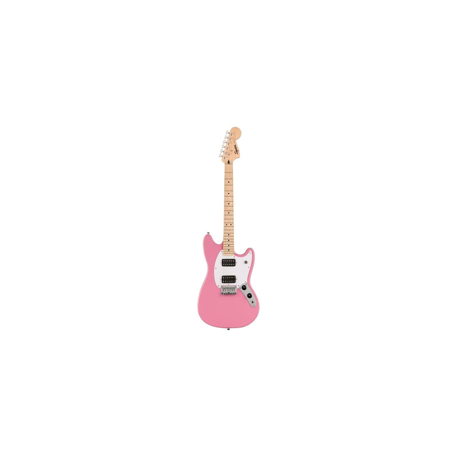 Squier Sonic Mustang HH, Maple Fingerboard, White Pickguard, Flash Pink