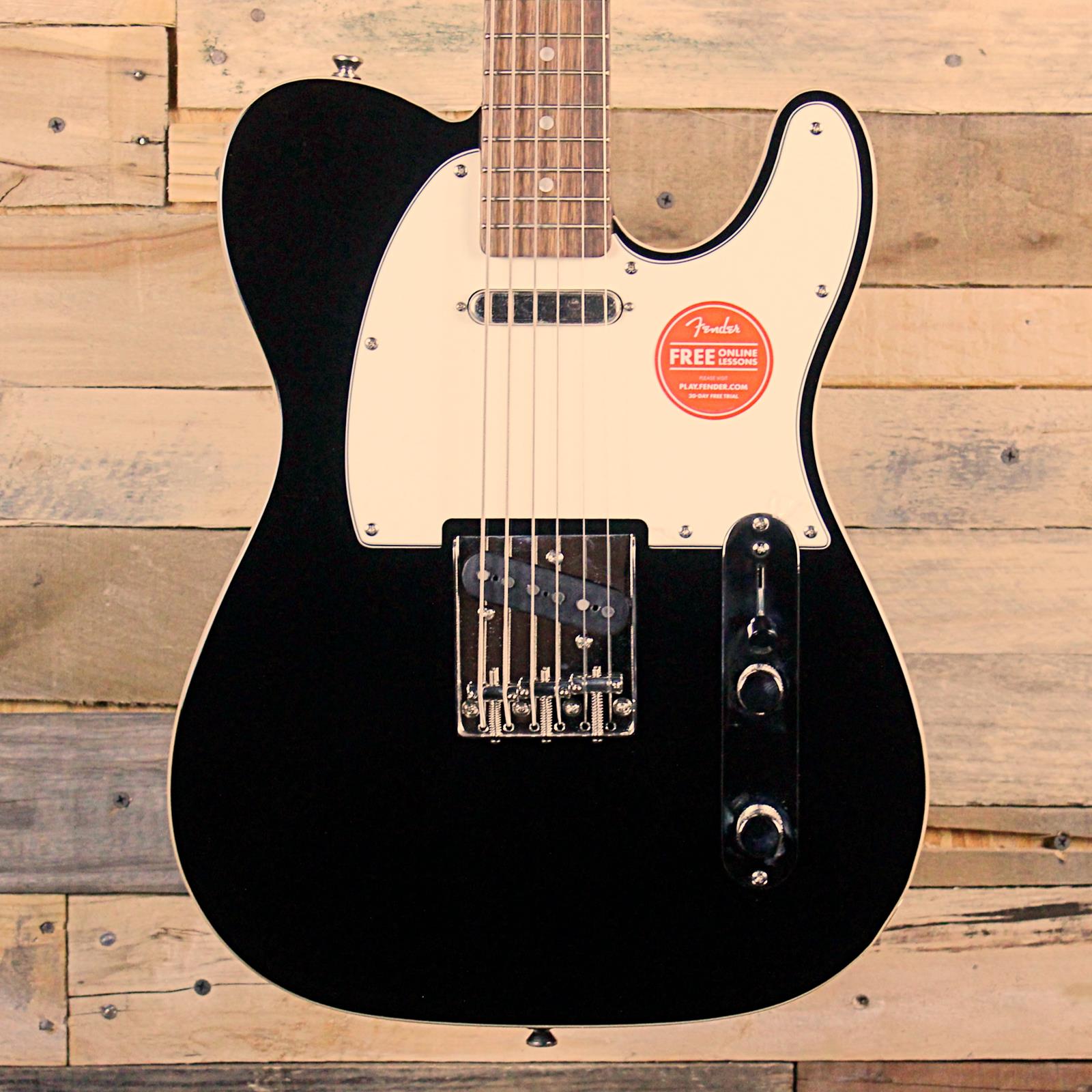 Squier Classic Vibe Baritone Custom Telecaster, Laurel Fingerboard, Parchment Pickguard, Black