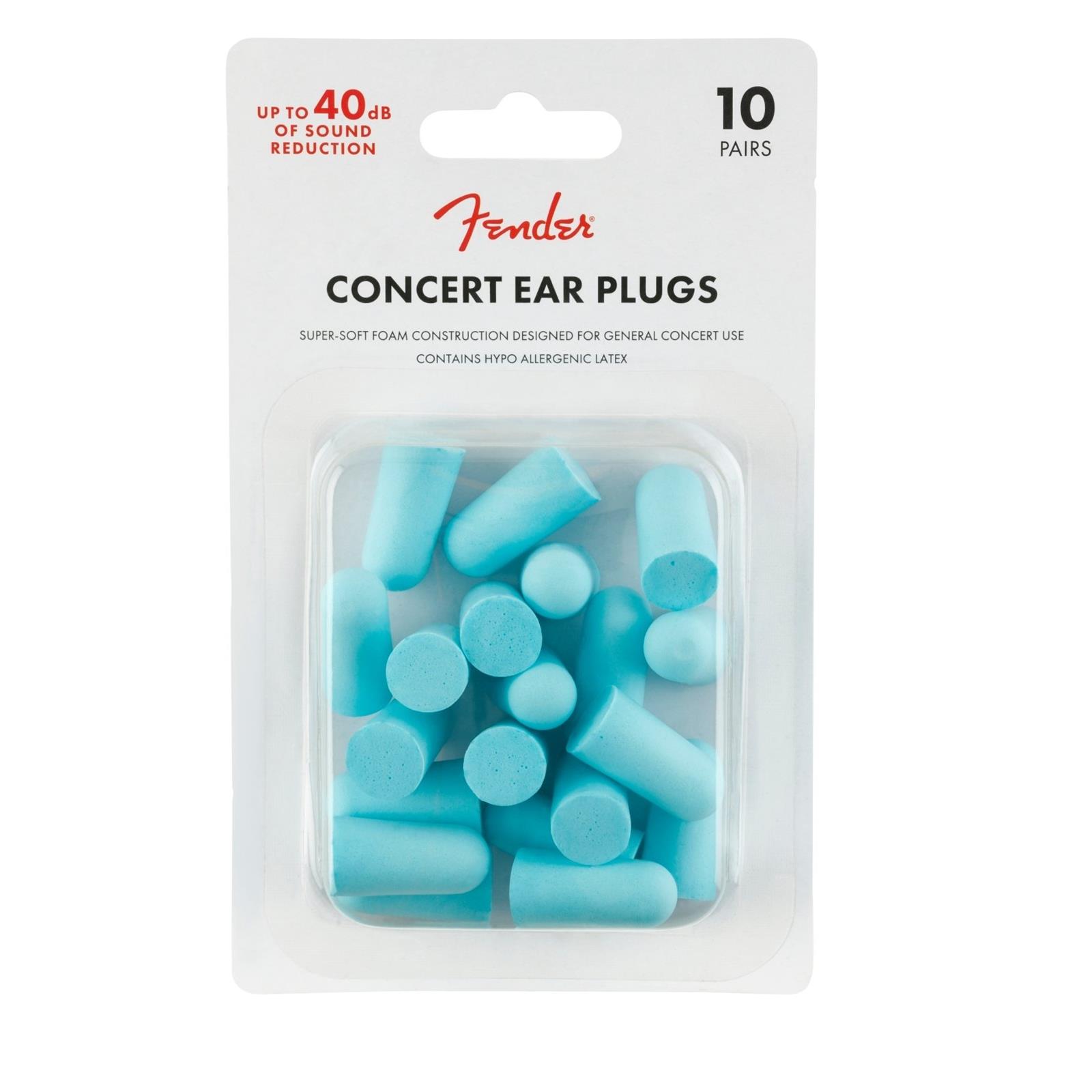 Fender Concert Ear Plugs (10 Pair), Daphne Blue