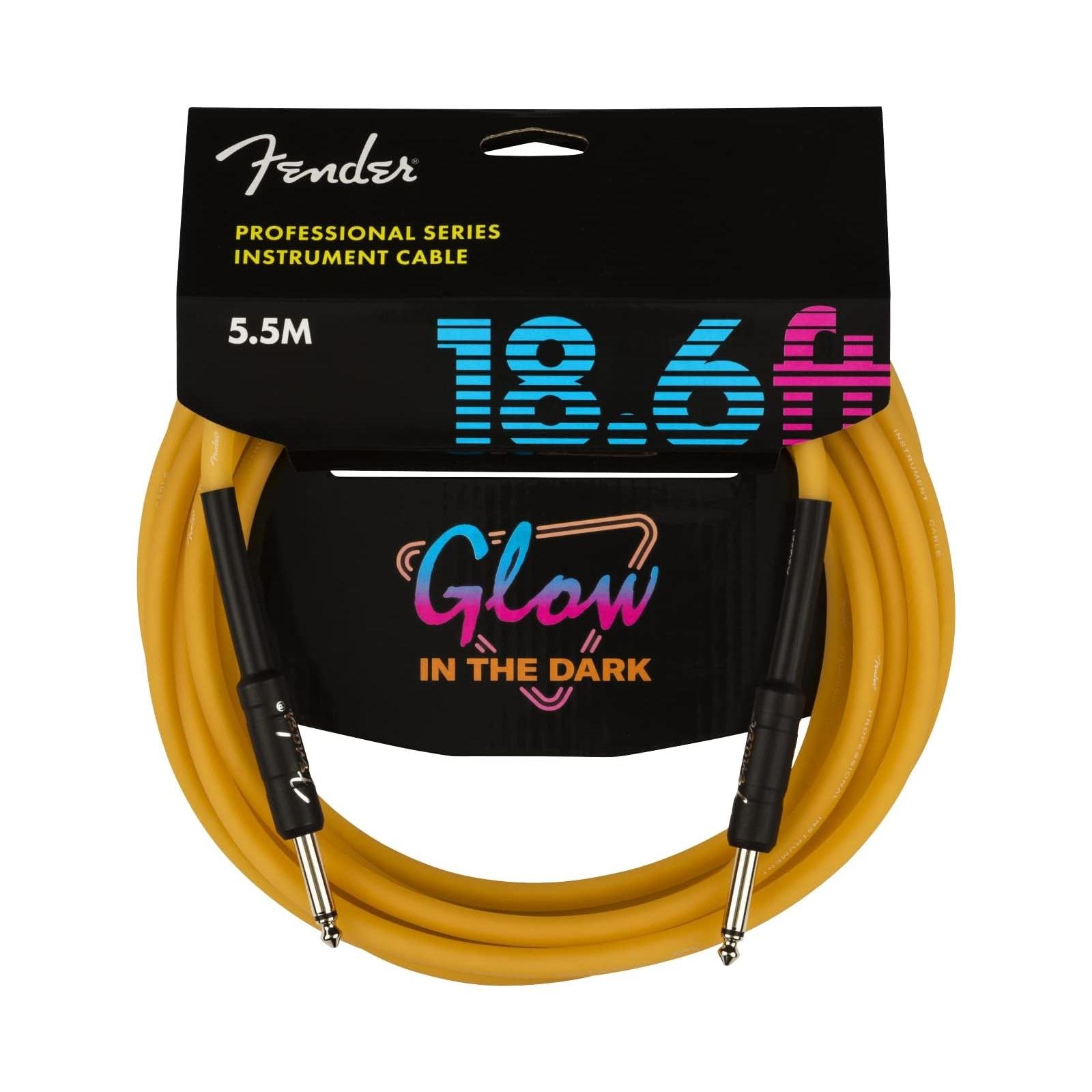 Fender Professional Glow in the Dark Cable, Orange, 18.6'