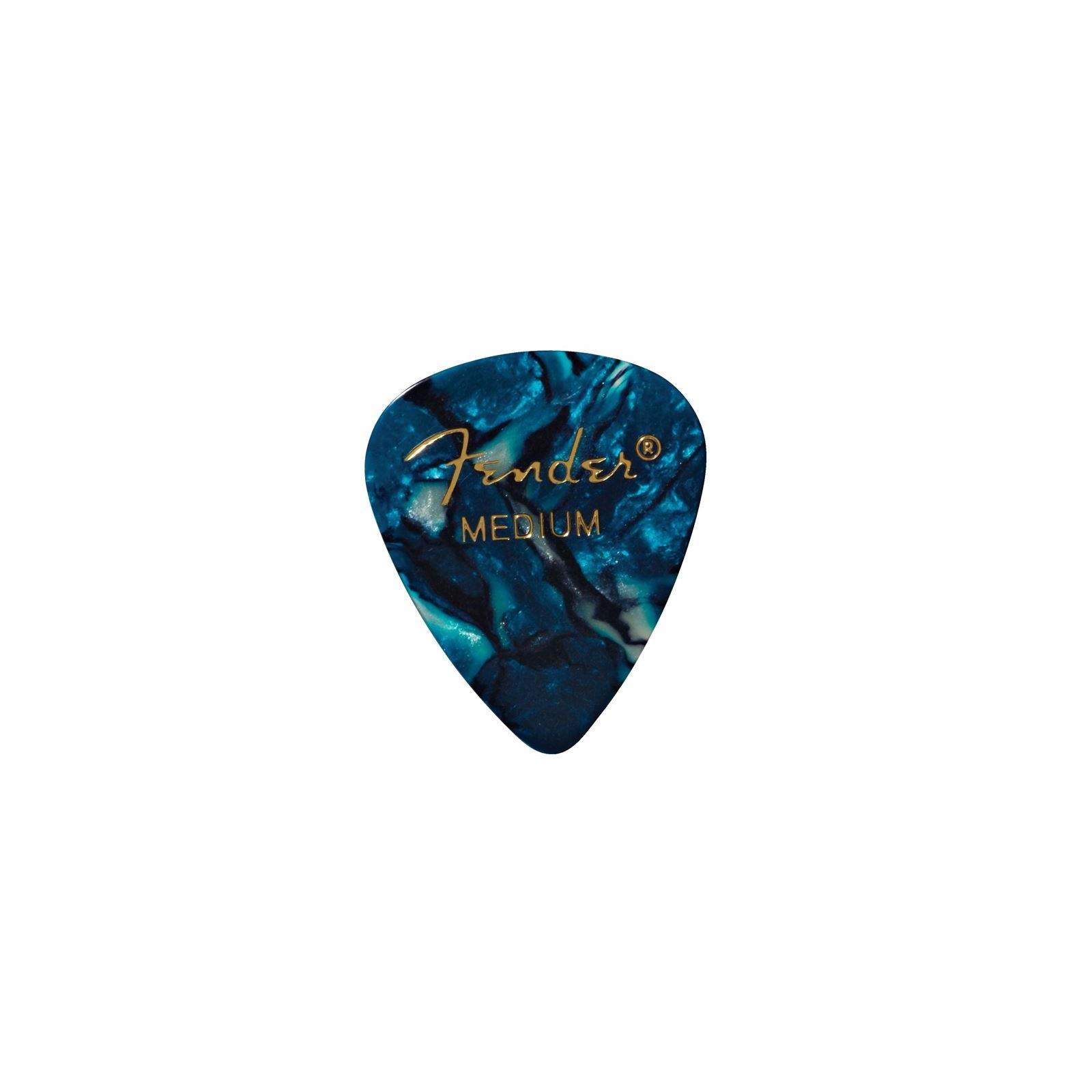 Fender Premium Celluloid 351 Shape Picks, Medium, Ocean Turquoise, 12-Pack