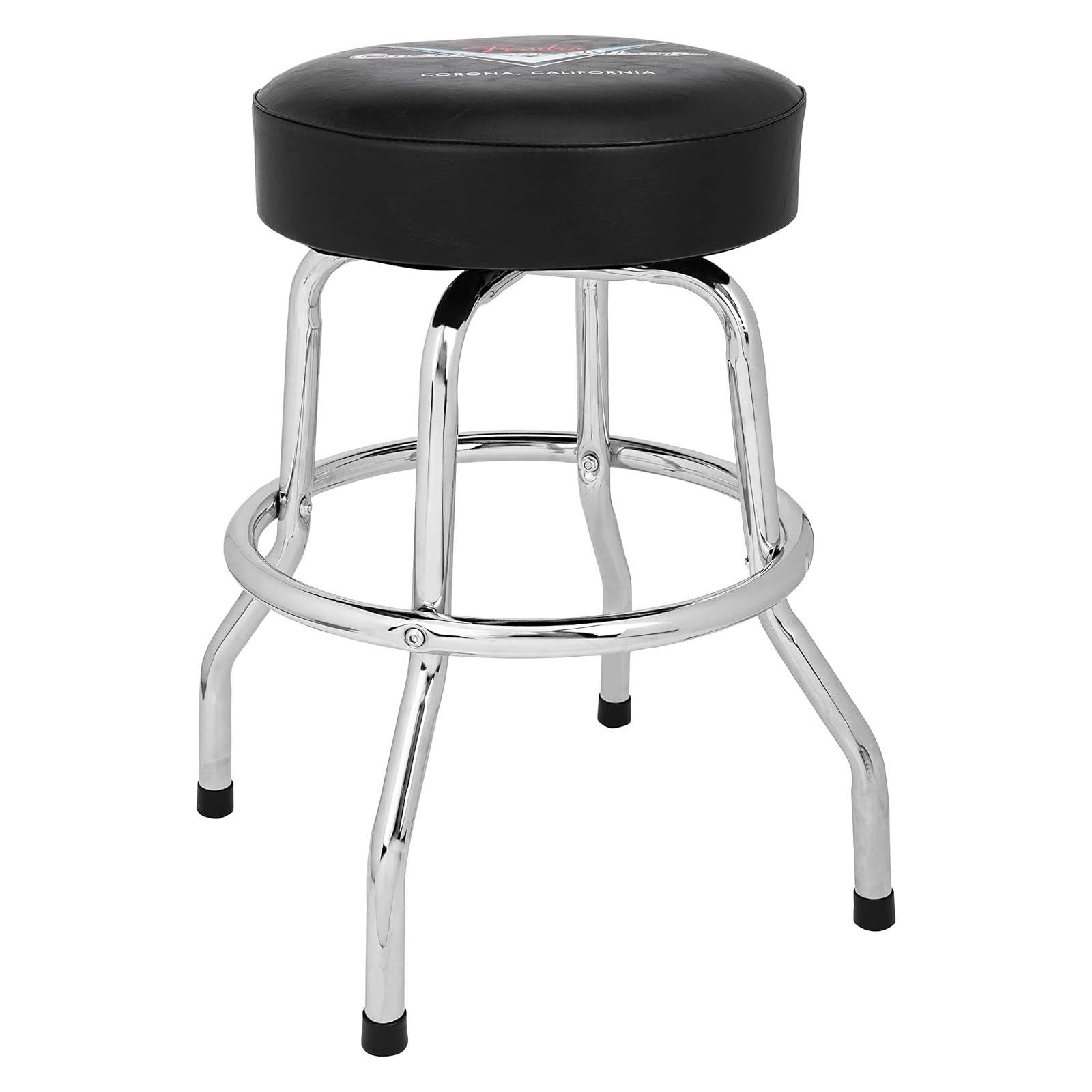 Fender™ Custom Shop Chevron Logo Barstool, Black/Chrome, 24"