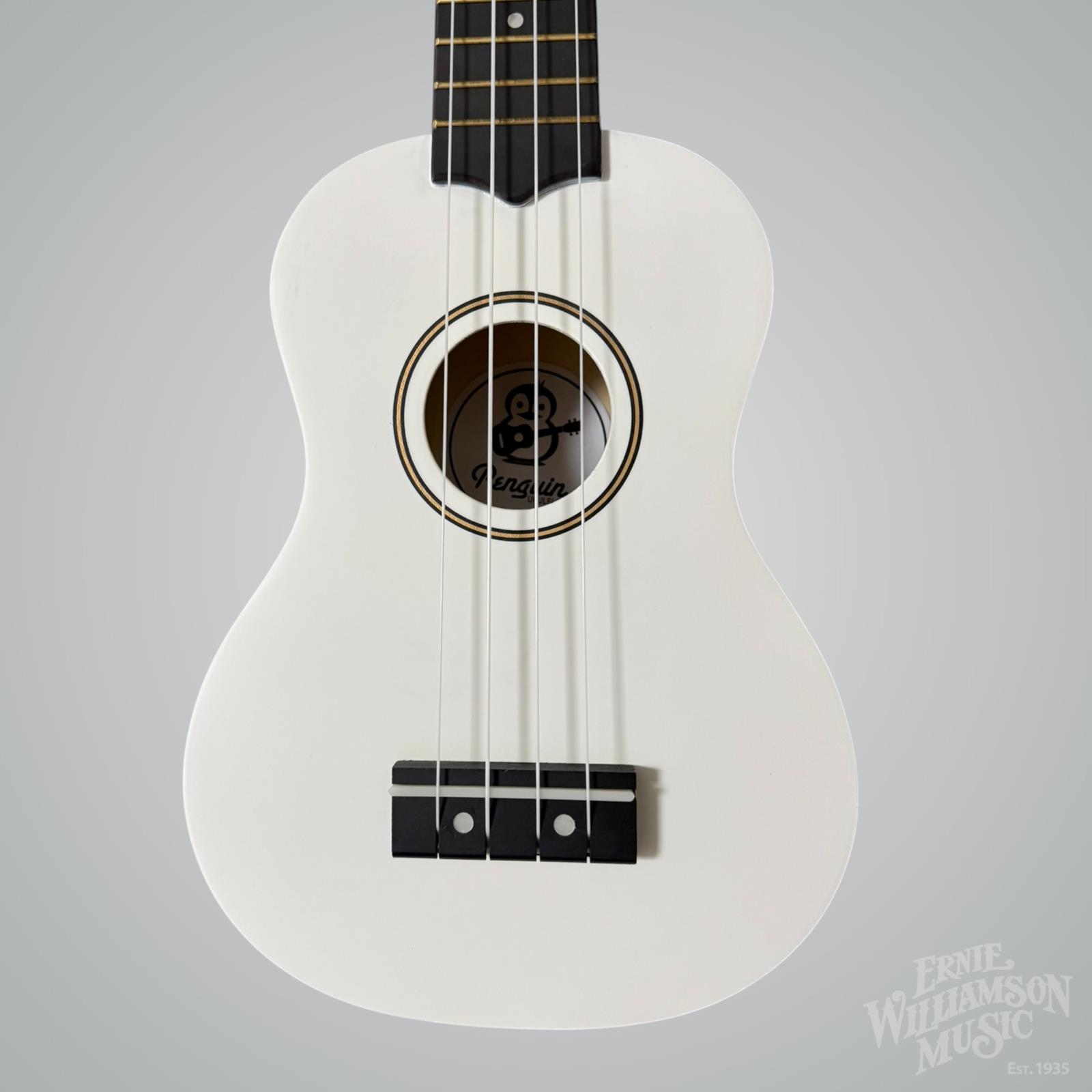 Amahi Soprano Penguin Ukulele, White PGUKWH, w/ Bag