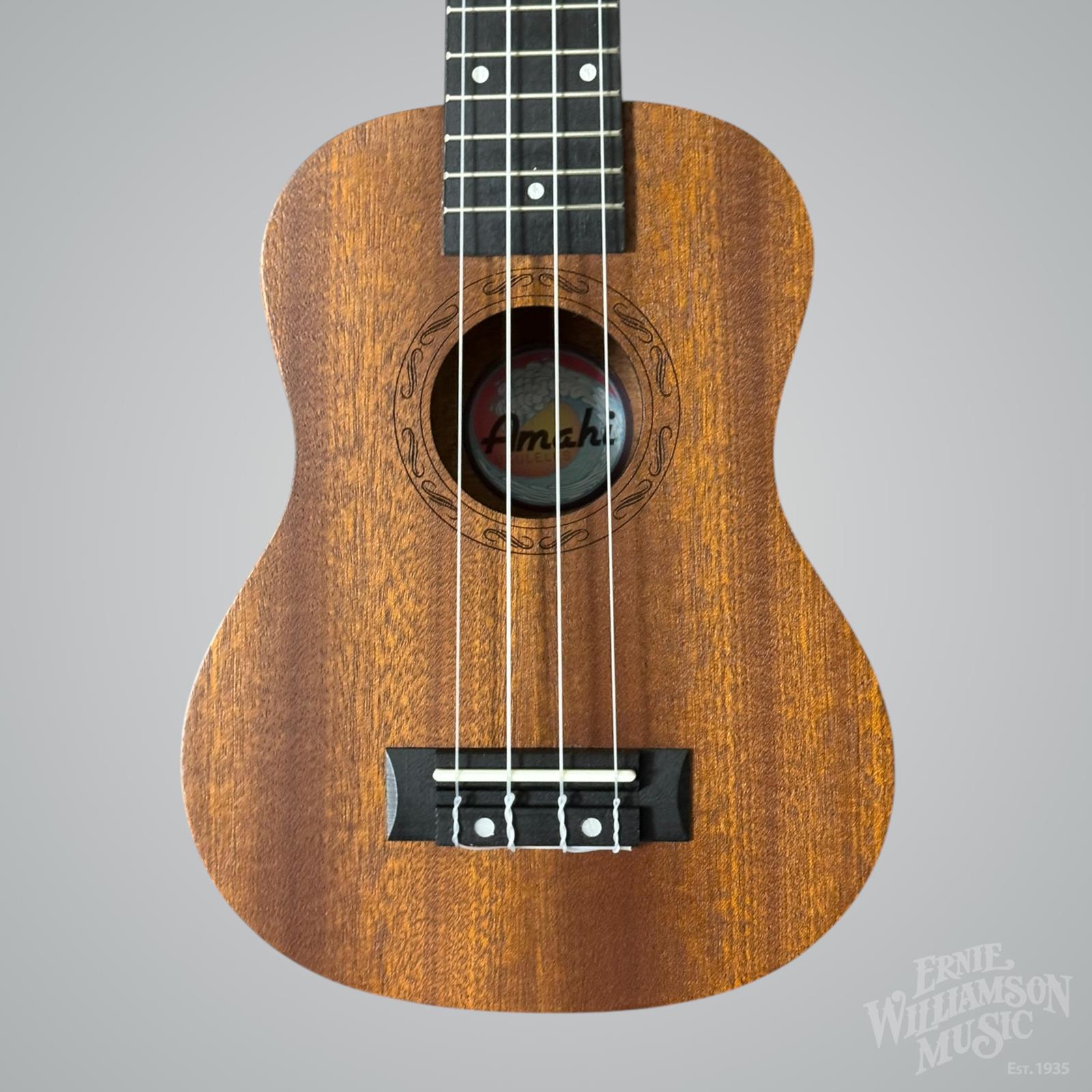 Amahi Soprano Traditional Shape, Select Mahogany Top, Back & Sides UK120W, w/ Bag