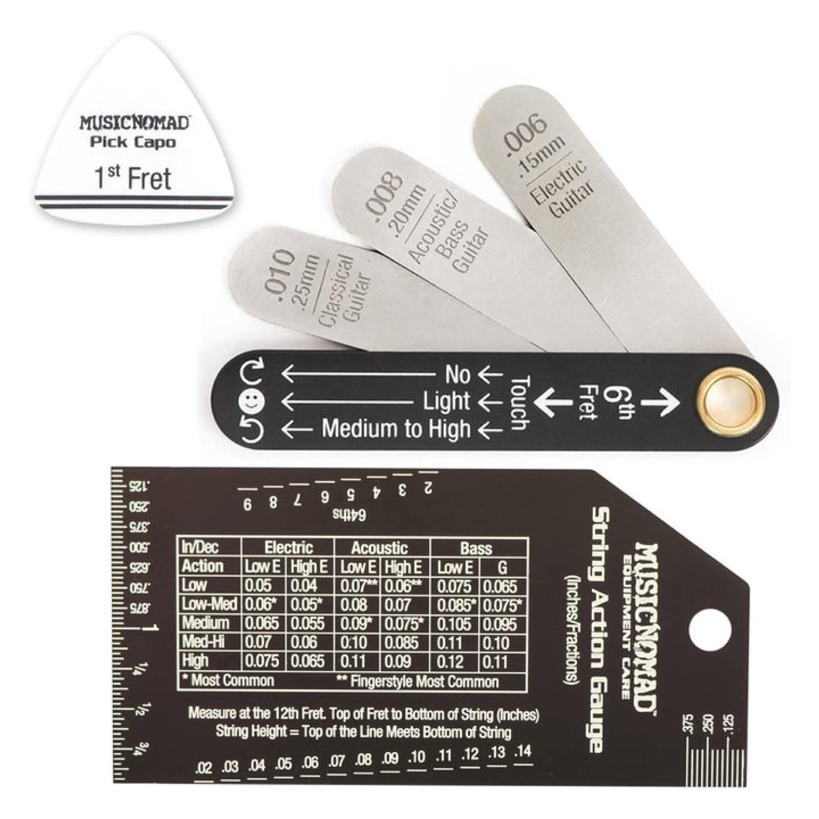 Music Nomad Truss Rod Gauge & String Action Gauge Combo Bundle - MN600 + MN602 Shrink-wrapped Together