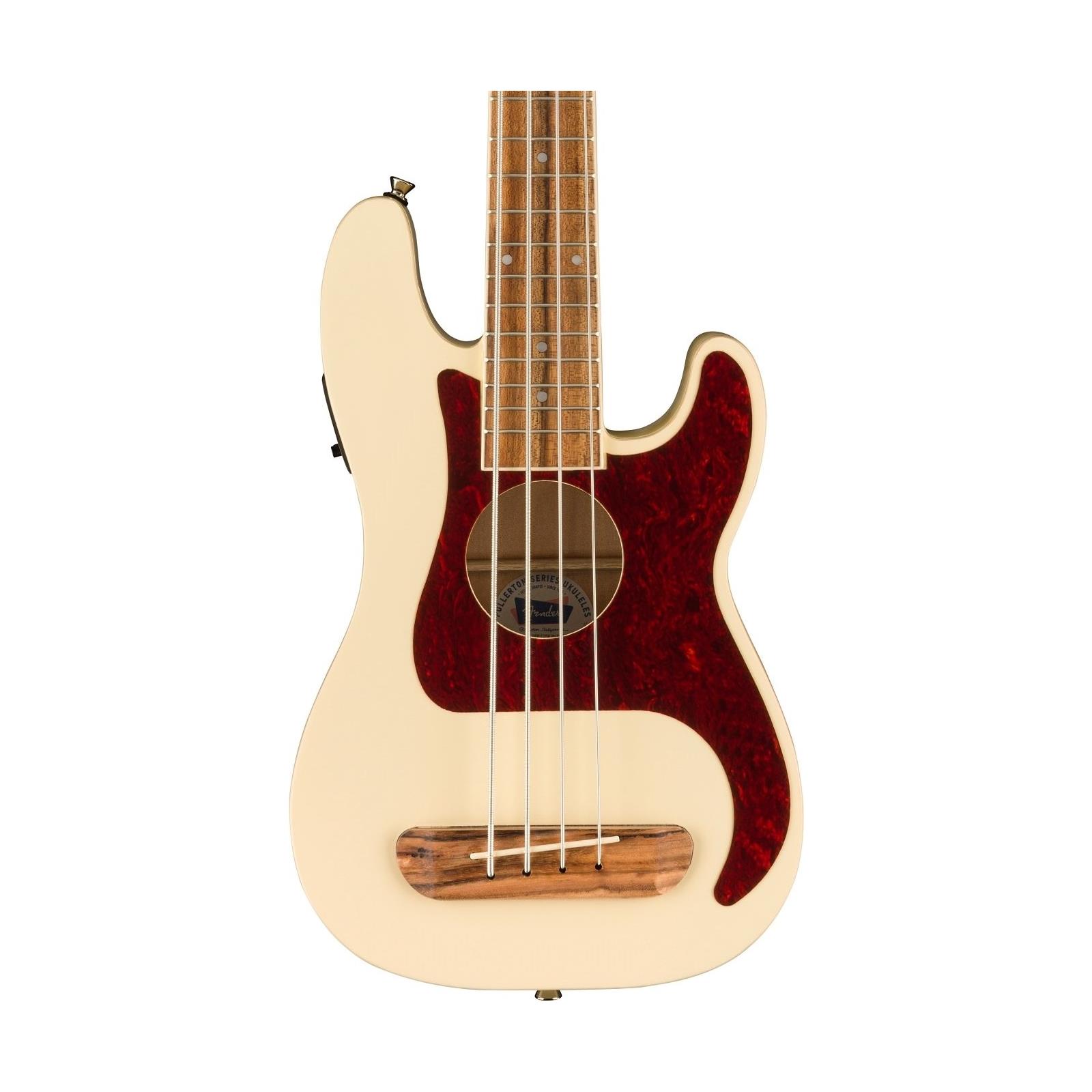 Fender Fullerton Precision Bass Uke, Walnut Fingerboard, Tortoiseshell Pickguard, Olympic White