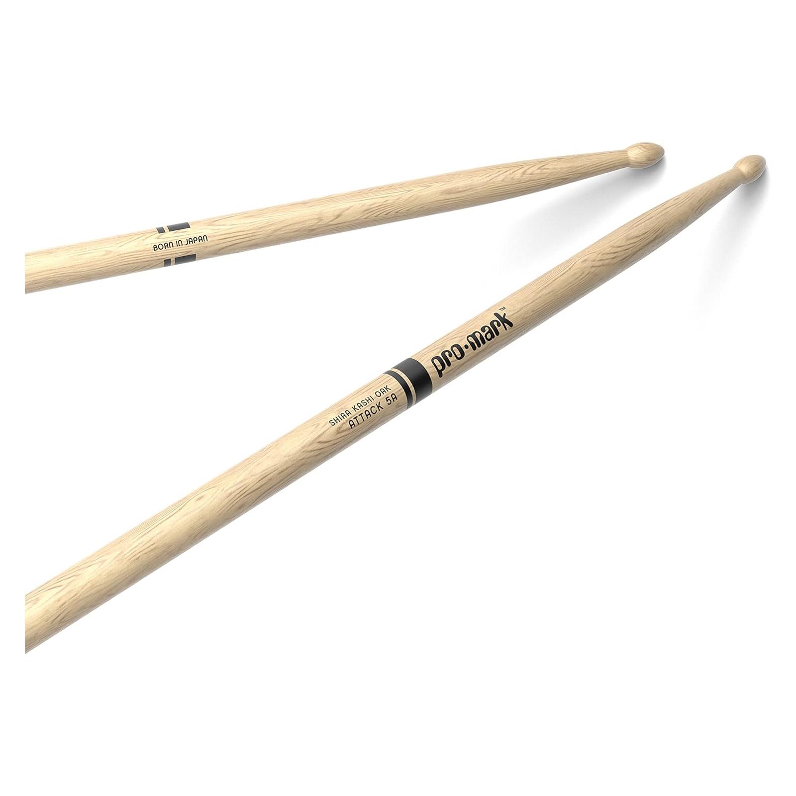 Pro Mark Classic Attack 5A Shira Kashi Oak Drumstick, Oval Wood Tip