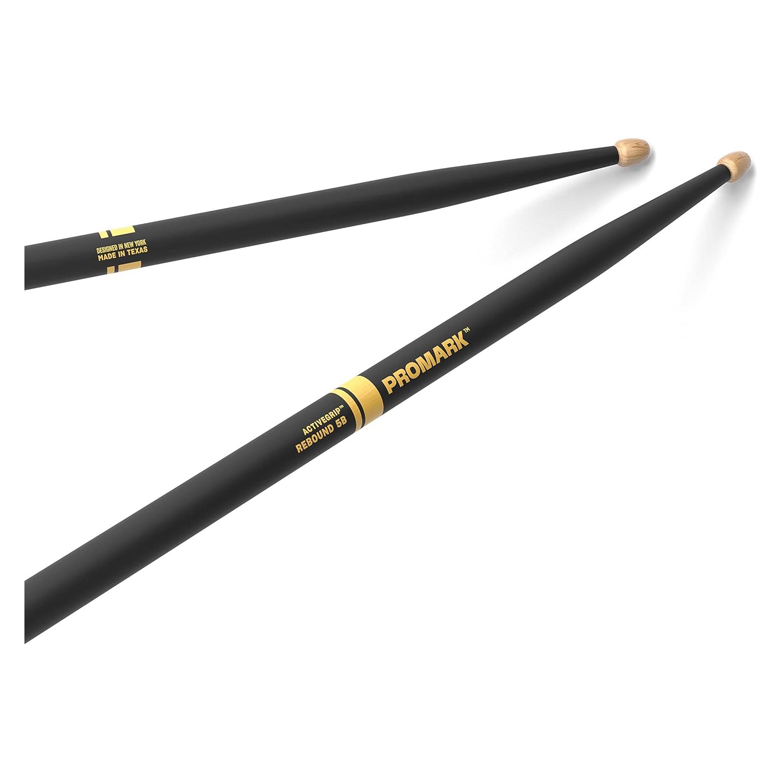 Pro Mark ProMark Rebound 5B ActiveGrip Hickory Drumstick, Acorn Wood Tip