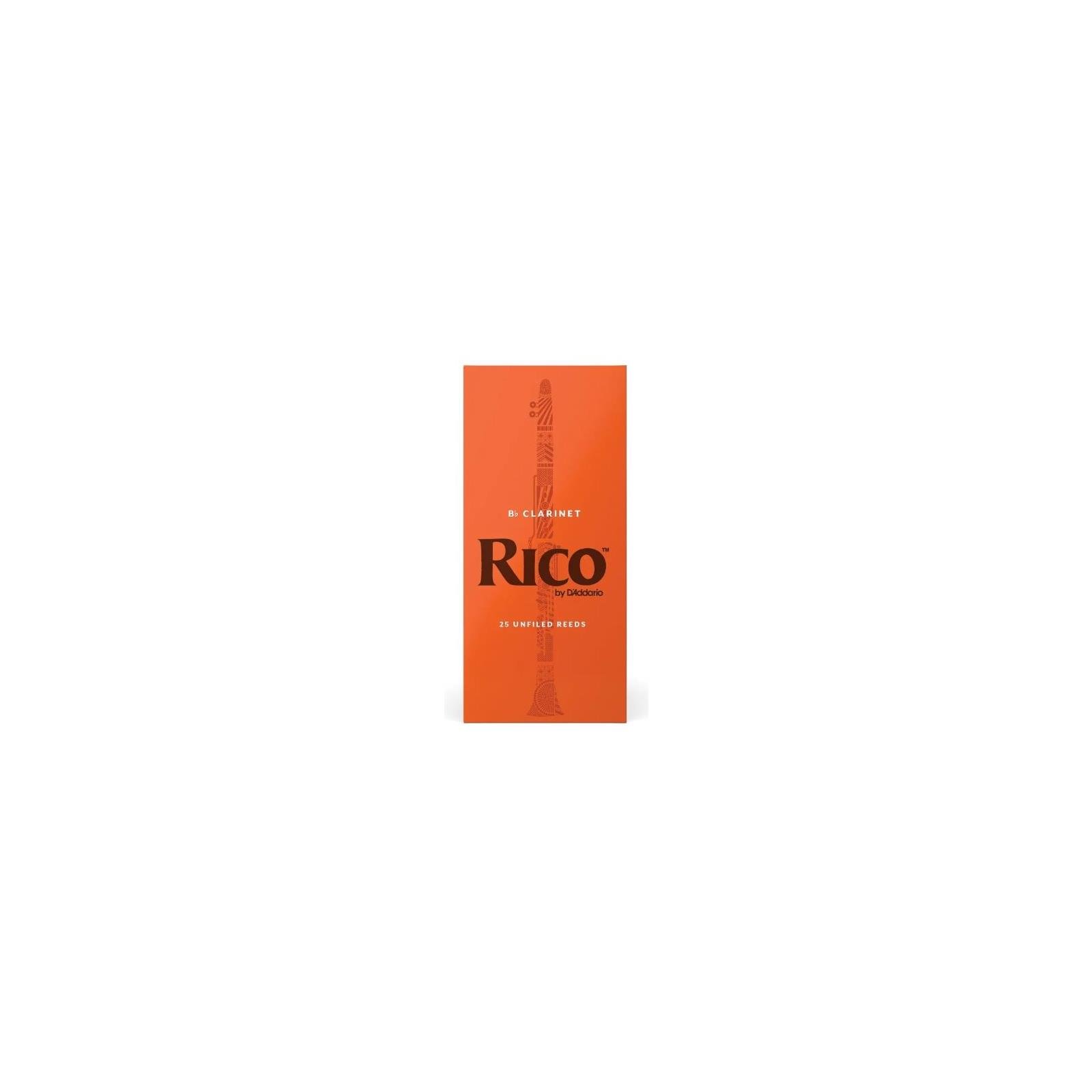 Rico Bb Clarinet Reeds, Strength 2.5, 25-pack