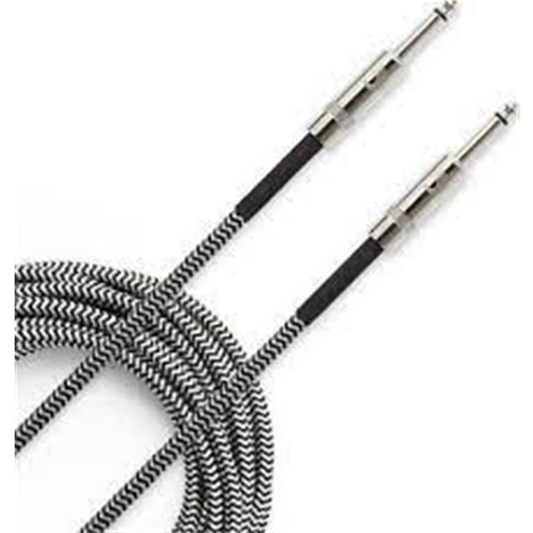 D'Addario Custom Series Braided Instrument Cable, Grey, 10'