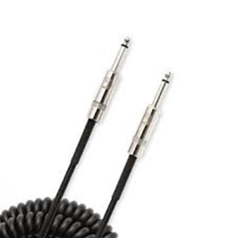 D'Addario Custom Series Coiled Instrument Cable, Black, 30'