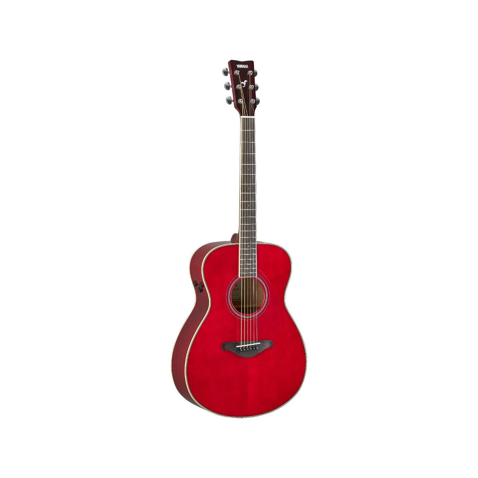 Yamaha TransAcoustic - Small Body, Folk Guitar, Solid Sitka Spruce Top, Mahogany Back & Sides, Die Cast Chrome Tuners, Ruby Red