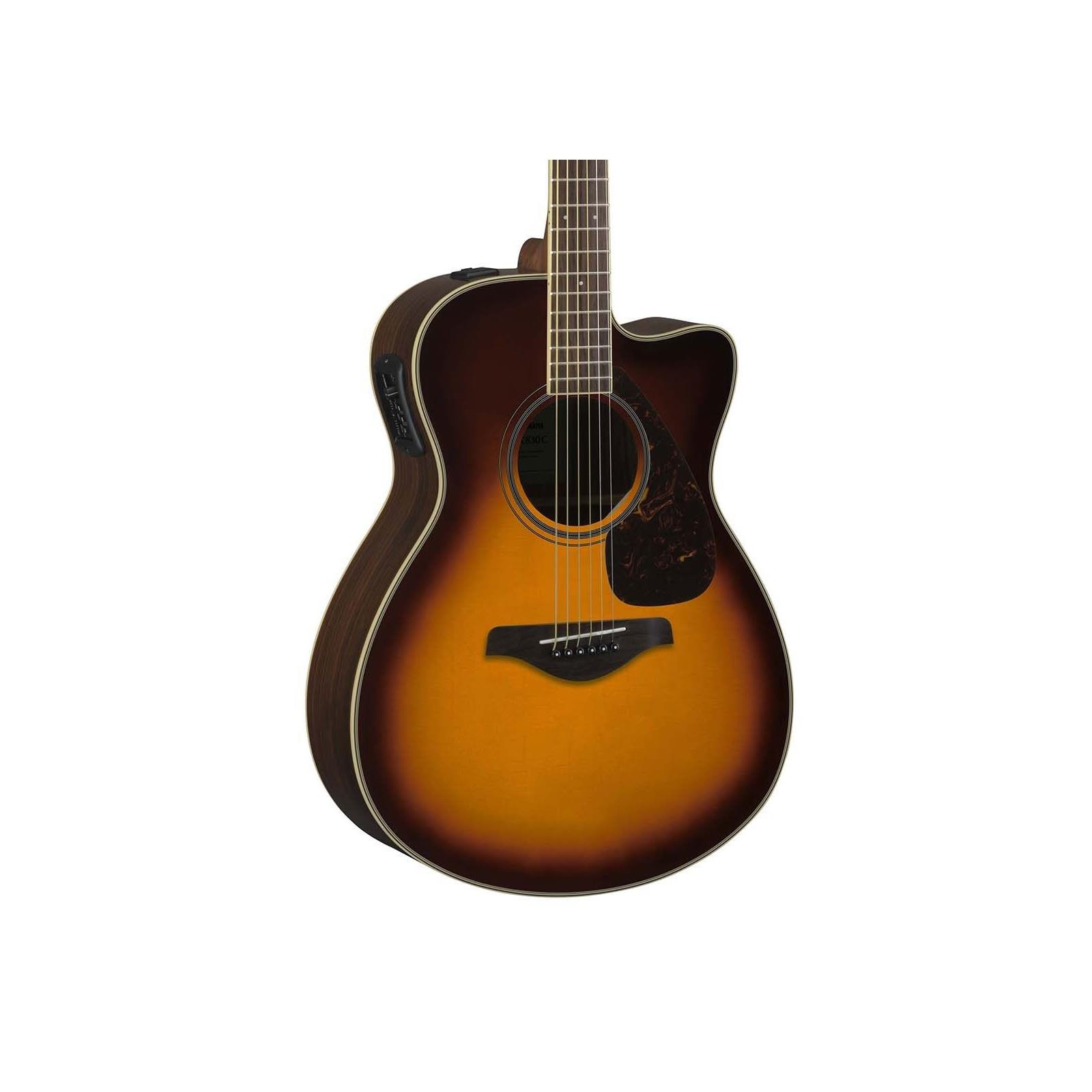 Yamaha Small Body, Cutaway Acoustic-Electric Guitar, Solid Sitka Spruce Top, Rosewood Back & Sides, Die Cast Chrome Tuners, System 55T Piezo & Preamp, Brown Sunburst