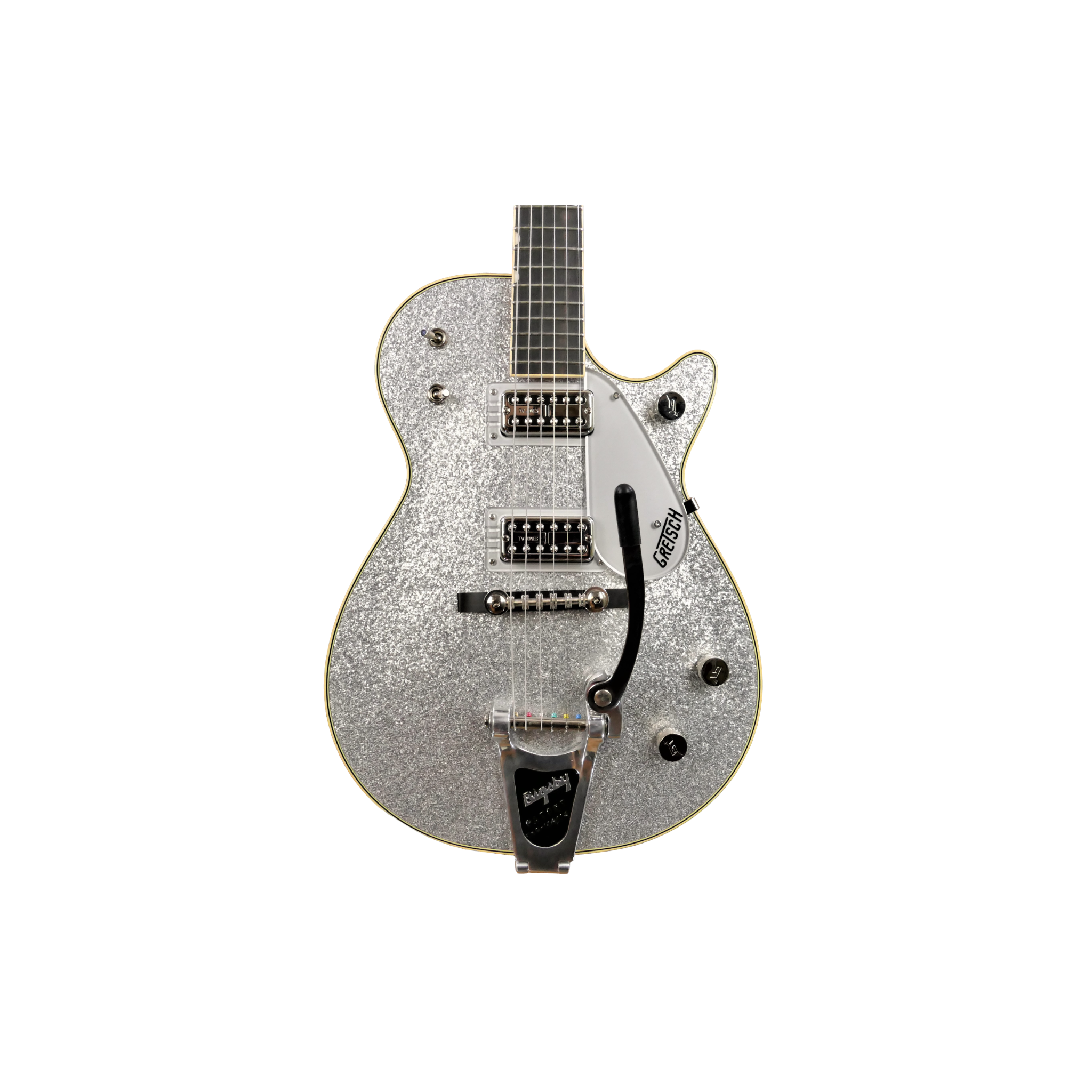 GRETSCH G6129T-59 Vintage Select ’59 Silver Jet™ with Bigsby®, TV Jones®, Silver Sparkle