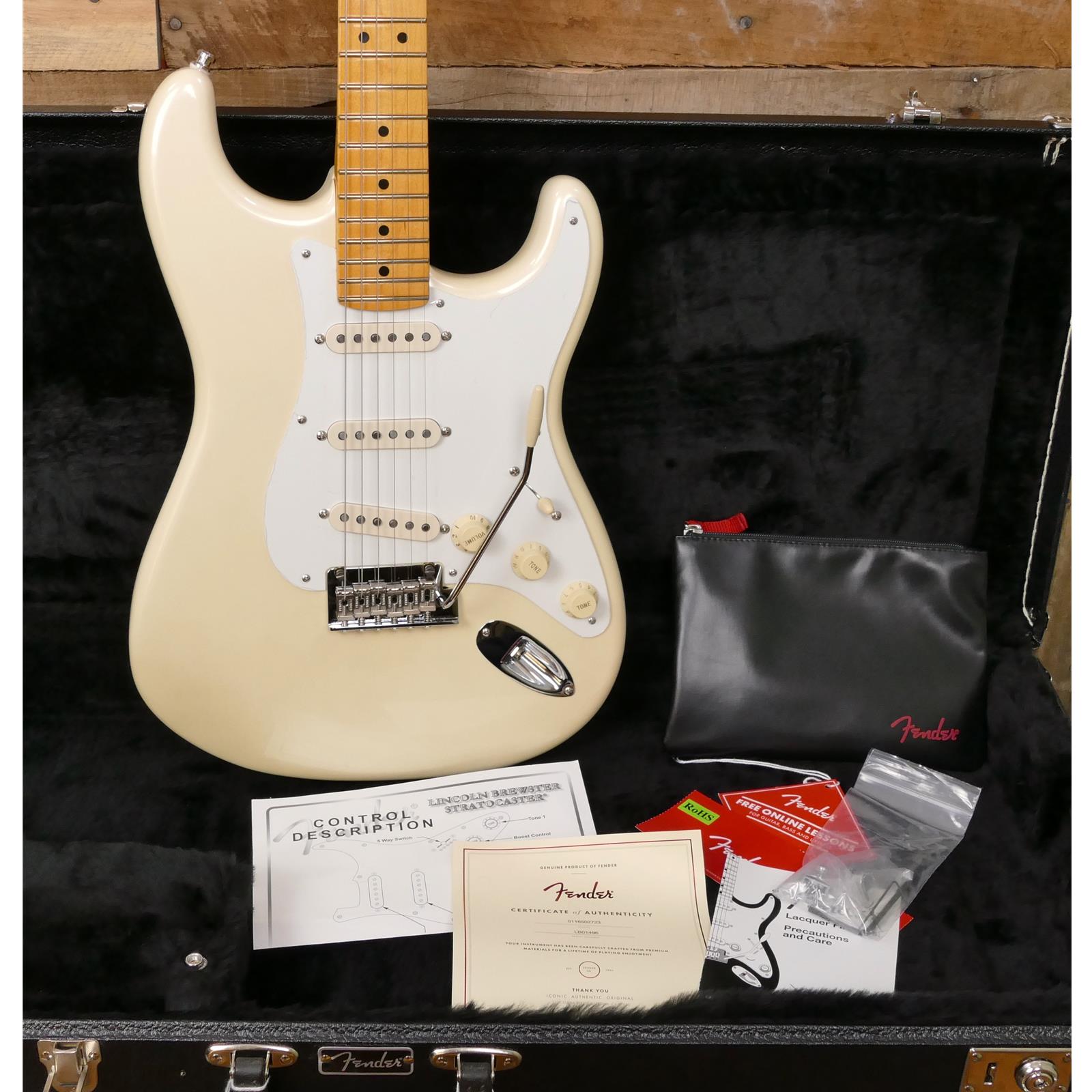 Fender Lincoln Brewster Stratocaster, Maple Fingerboard, Olympic Pearl