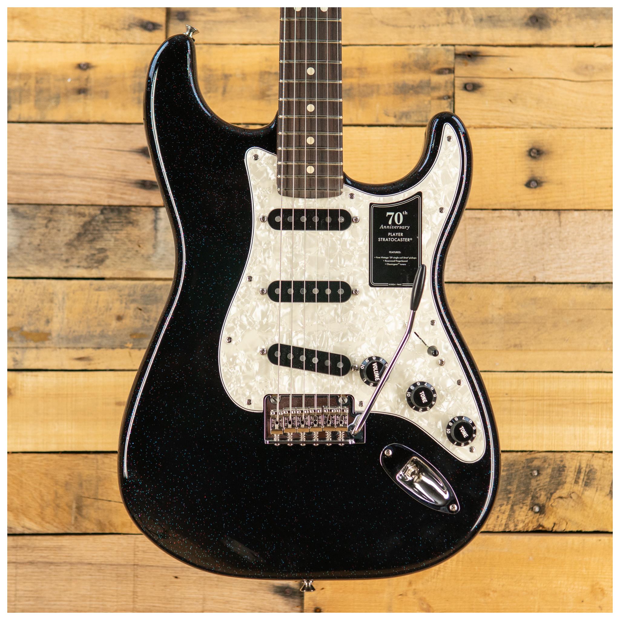 Fender 70th Anniversary Player Stratocaster®, Rosewood Fingerboard, Nebula Noir